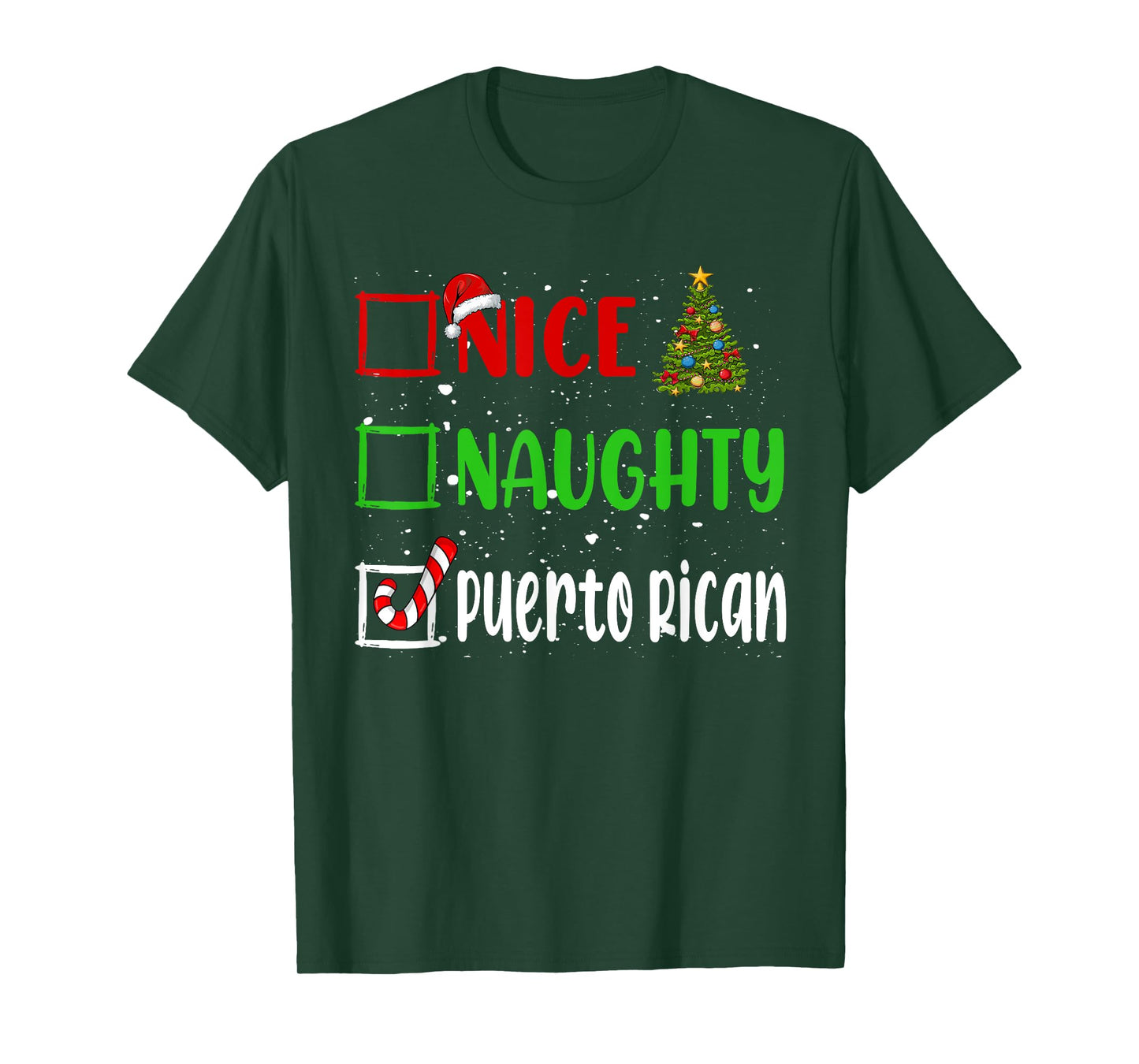 Nice Naughty Puerto Rican Christmas List Holiday Xmas 2024 T-Shirt