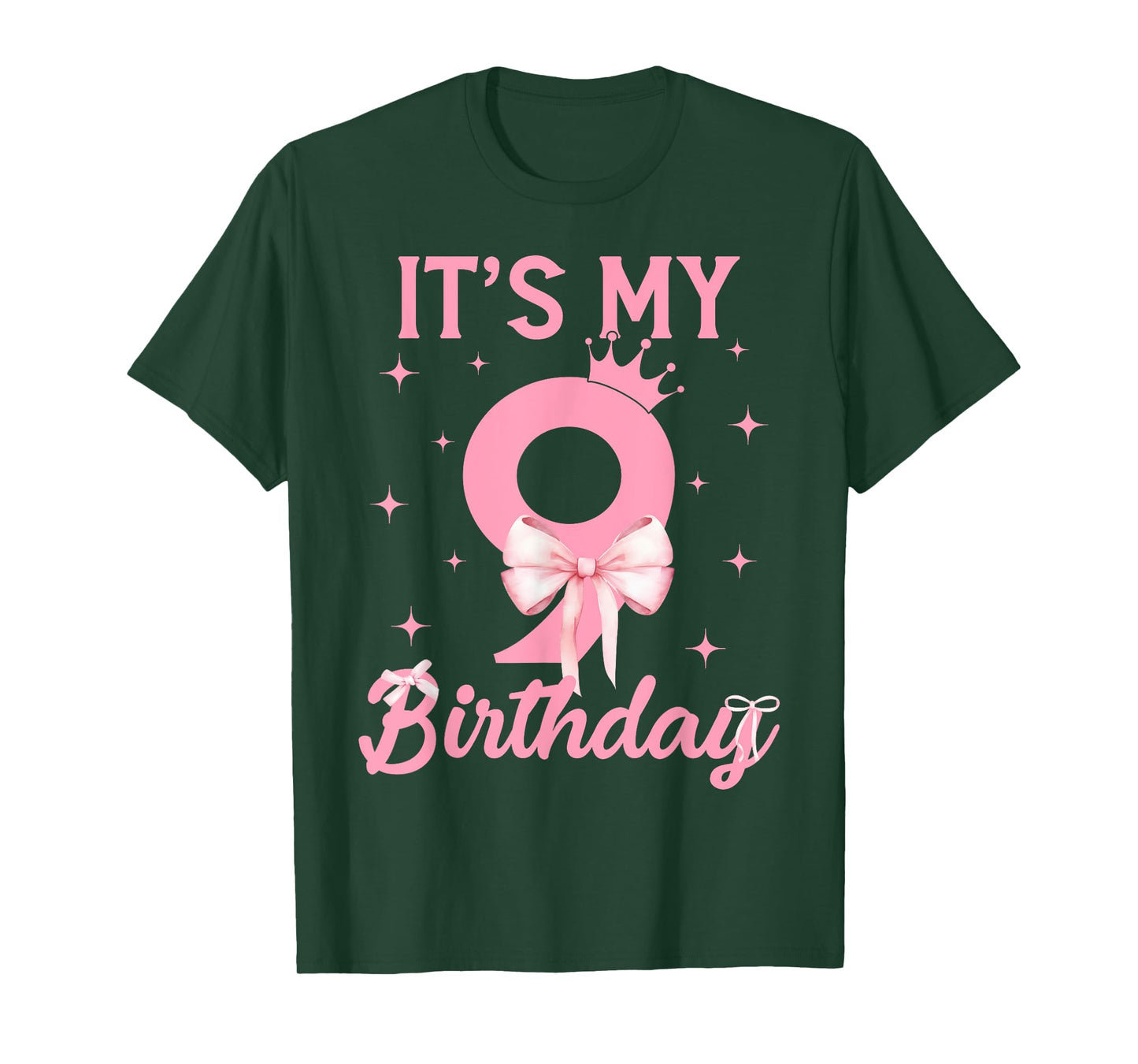 It's My 9th Birthday Girl Coquette Bow 9 Year Old Aesthetic T-Shirt