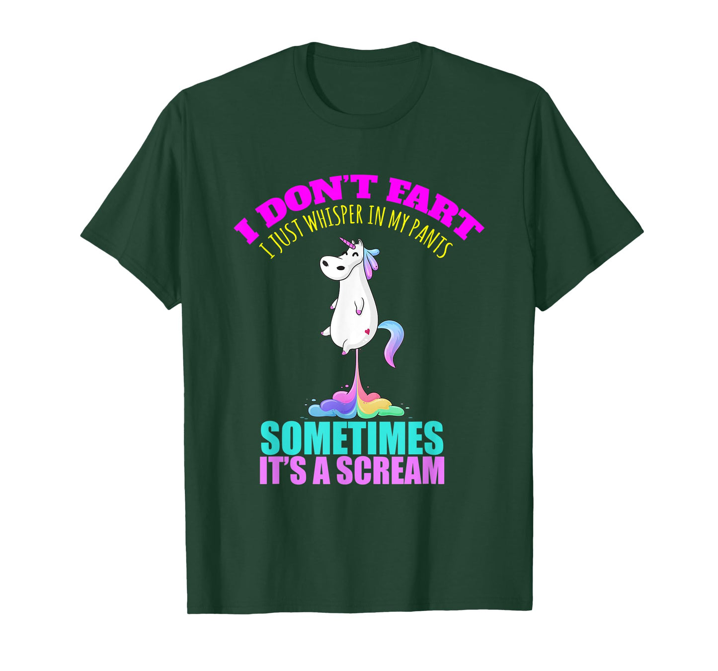 I Don't Fart I Funny Unicorn Rainbow Fart T-Shirt