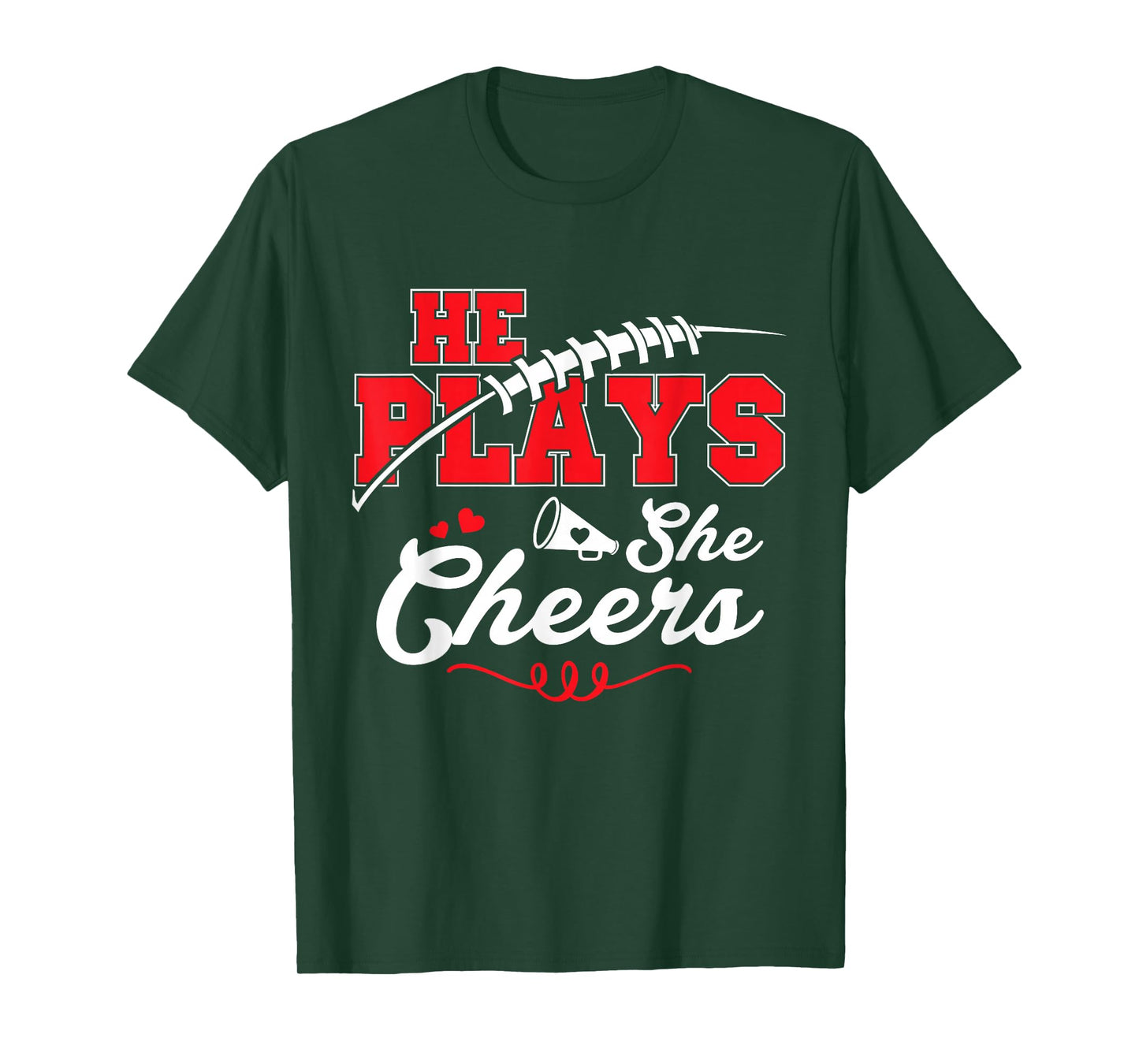 He Plays Football She Cheers Funny American Football Lover T-Shirt