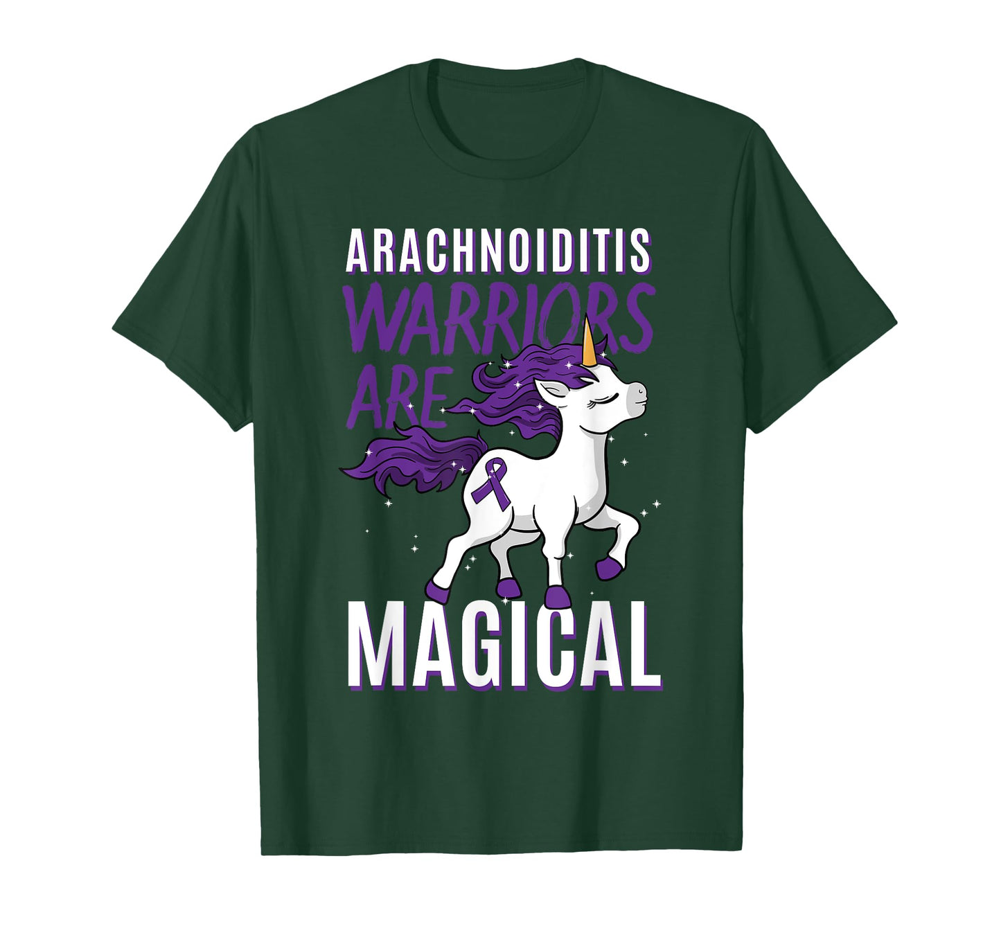 Arachnoiditis Arachnoid Chronic Disorder Warrior Unicorn T-Shirt