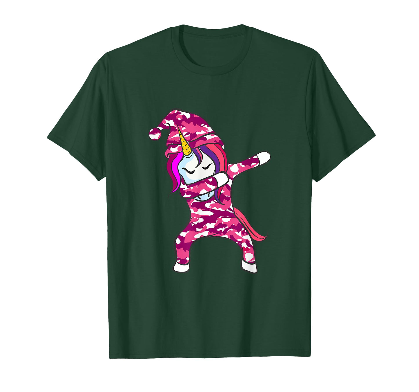 Pink Camo Unicorn Pink Camouflage dabbing unicorn T-Shirt