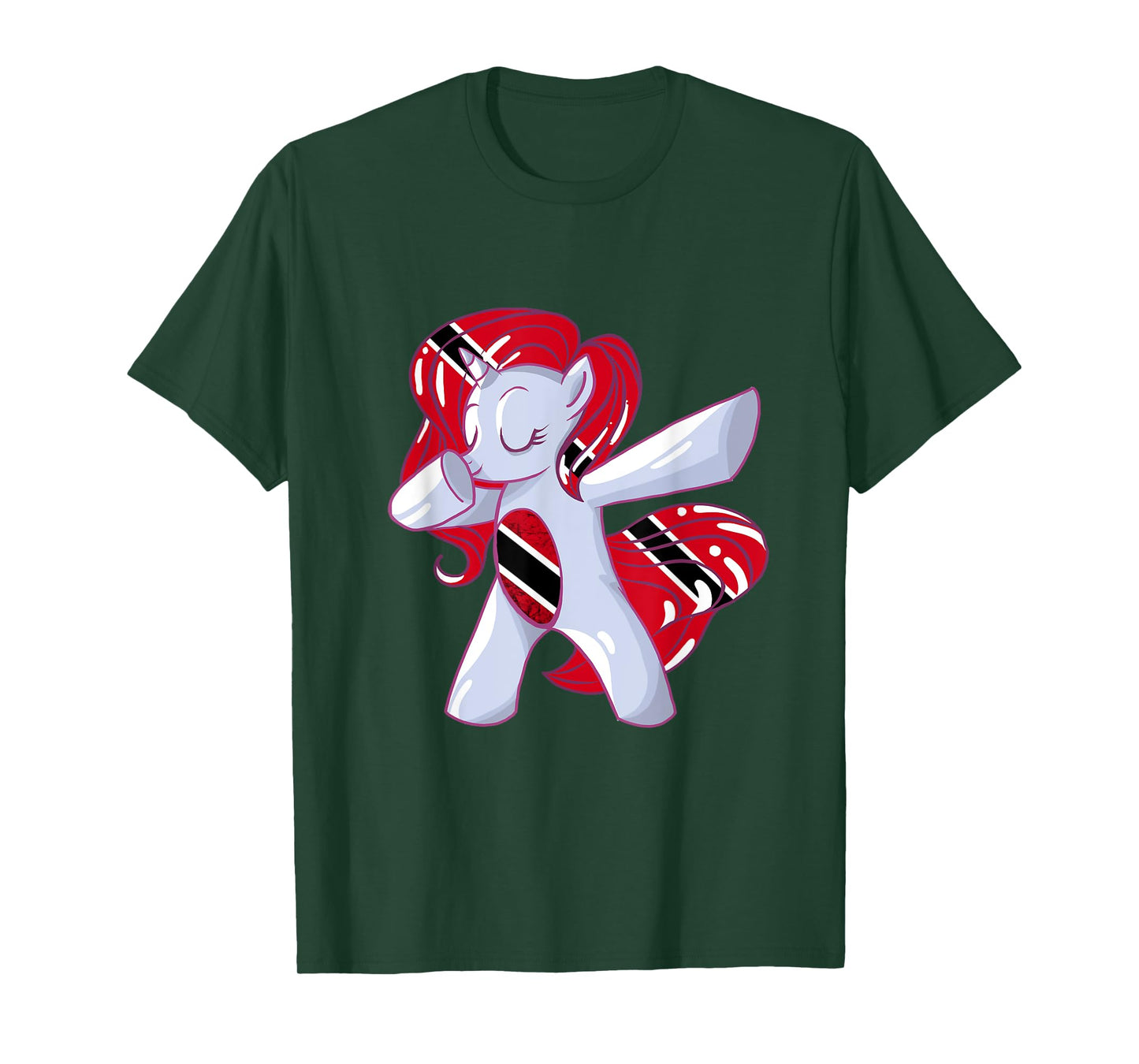 Dabbing Unicorn Trinidadian Flag Trinidad And Tobago T-Shirt