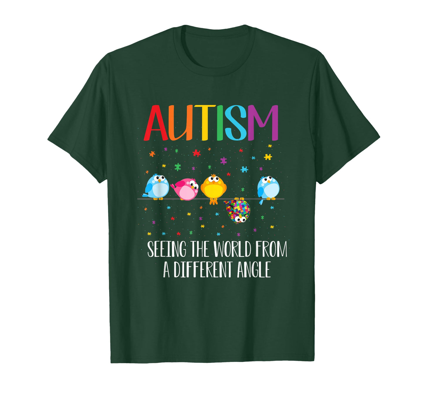 Cute Bird Autism Seeing The World From A Different Angle T-Shirt