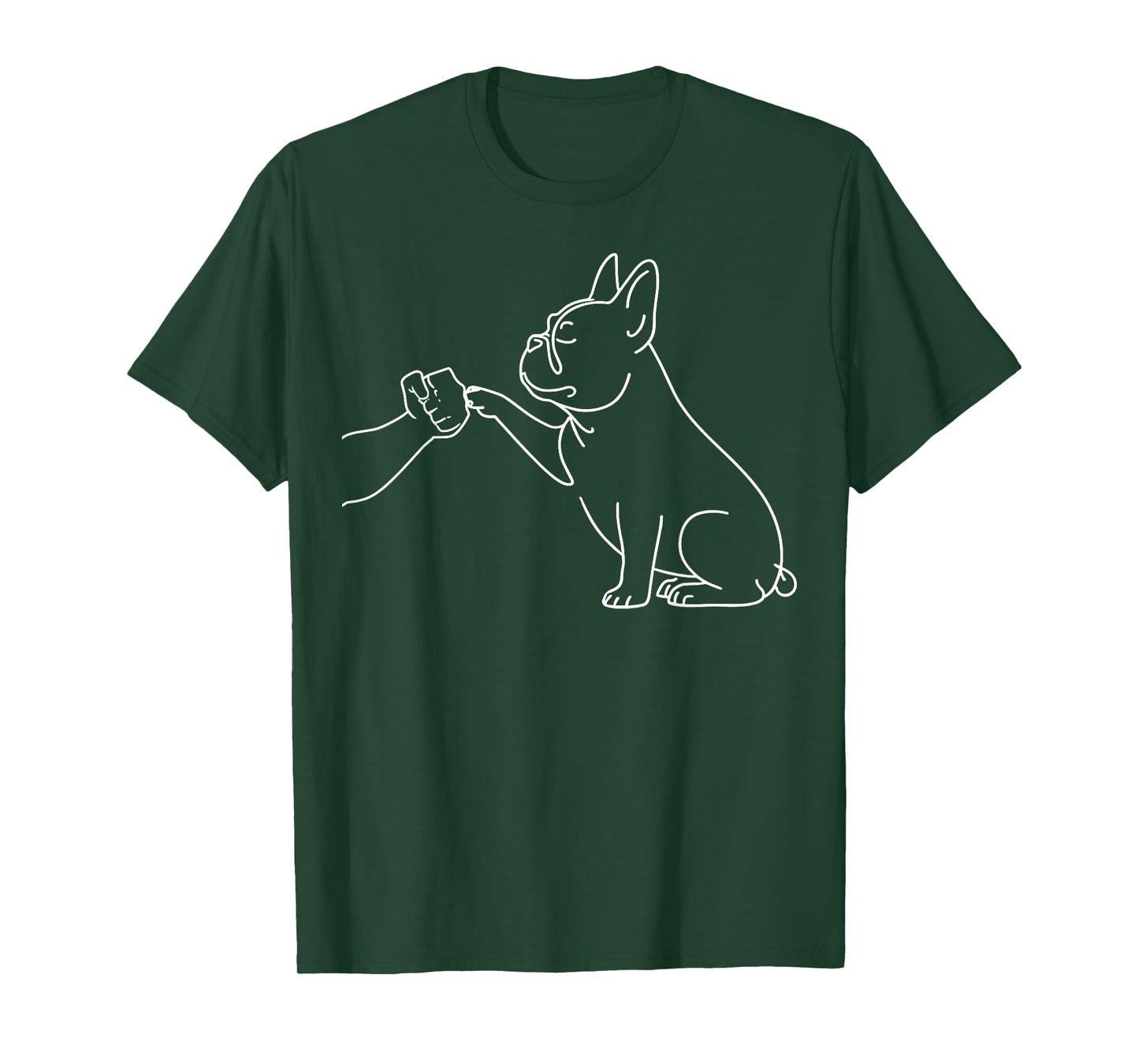Human and Dog Paw Fist Bump Dog Lover French Bulldog T-Shirt