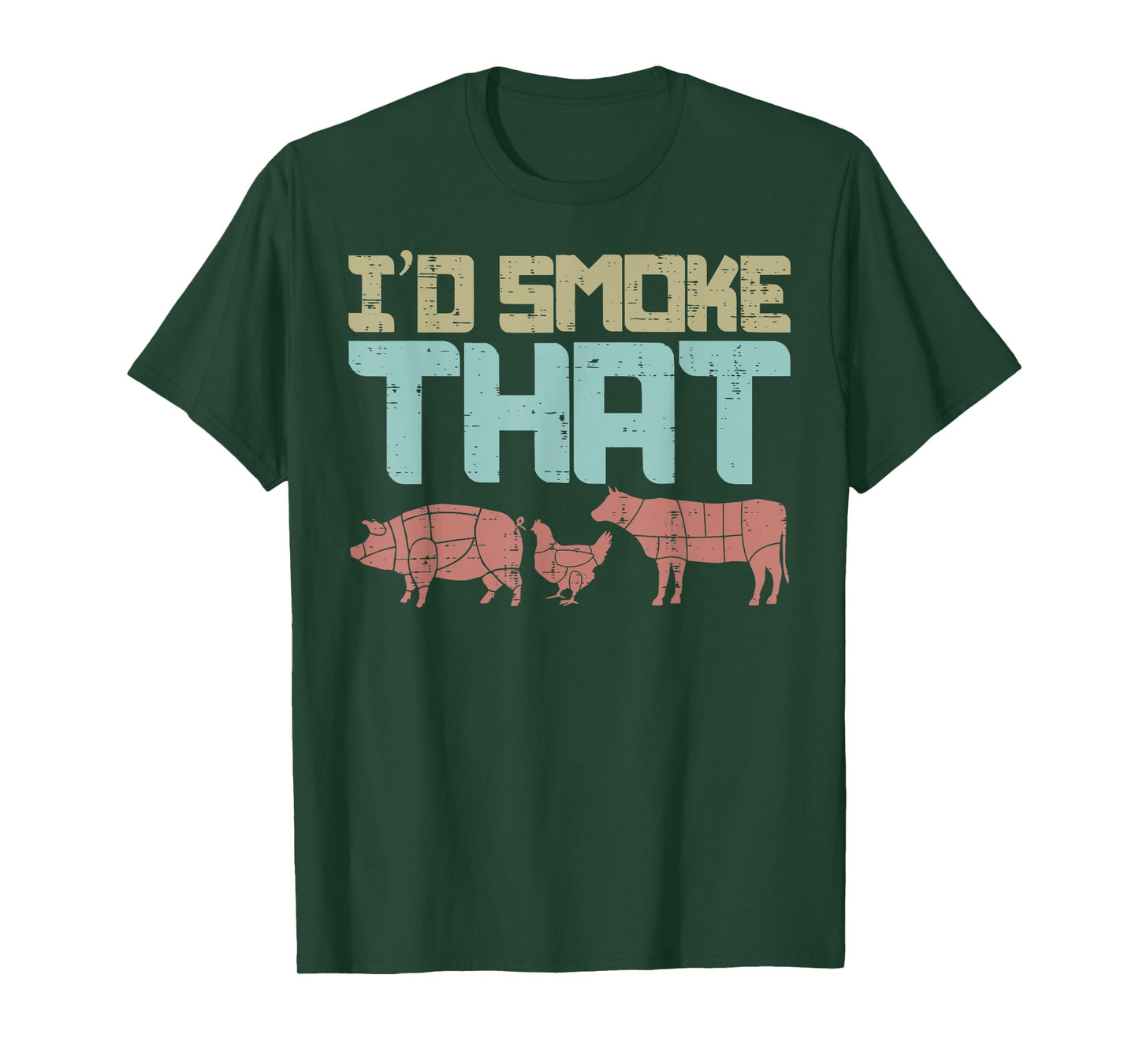 Id Smoke Pork Chicken Beef Funny BBQ Barbecue Grilling Gift T-Shirt