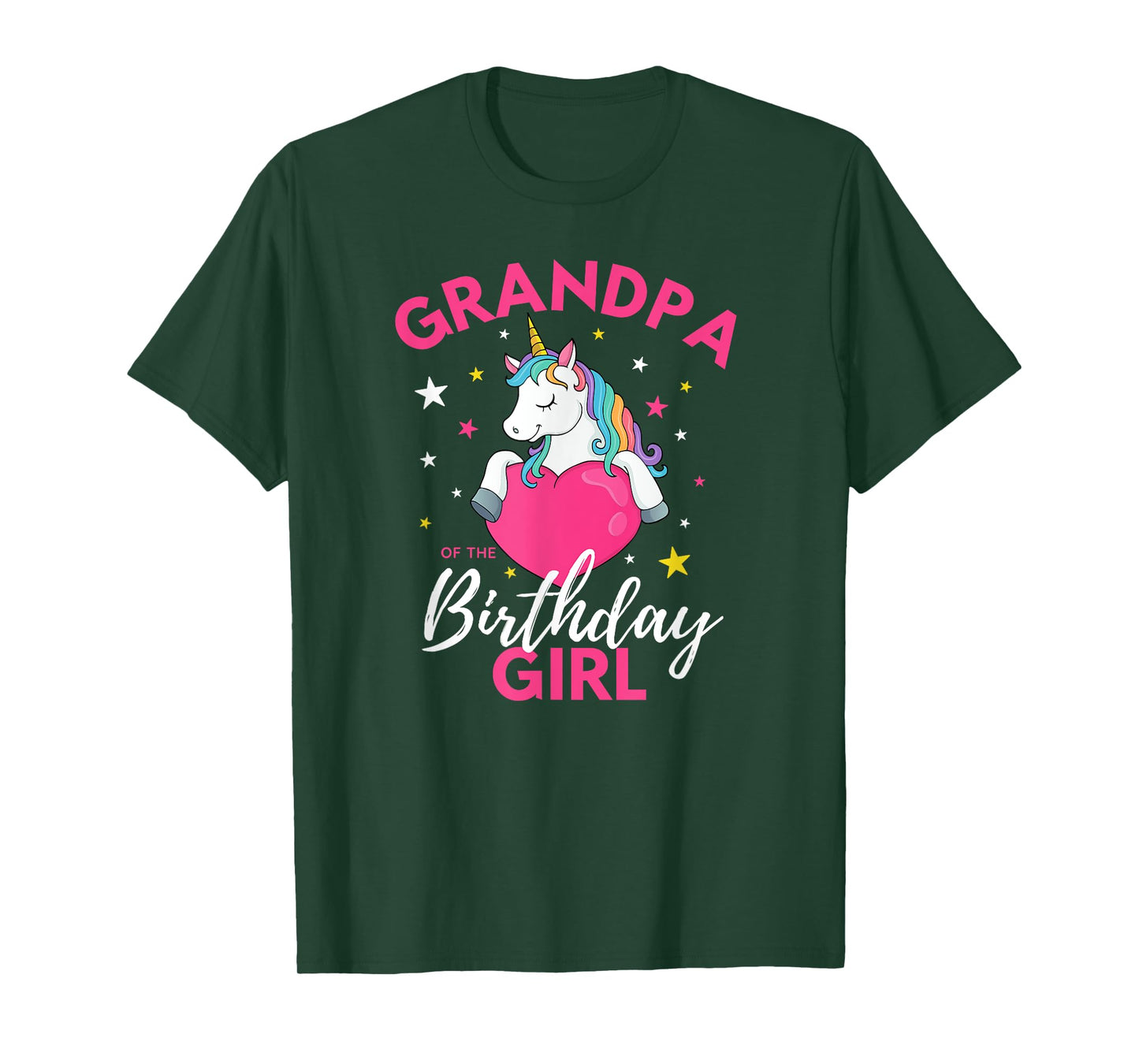 Grandpa Of The Birthday Girl Unicorn T-Shirt