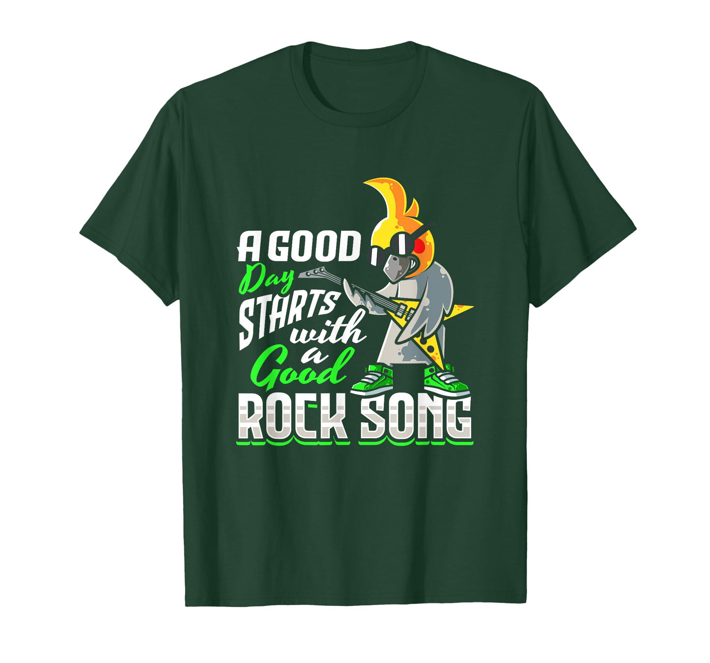 Cockatiel Bird Rock n Roll Design for a Rock music lover T-Shirt