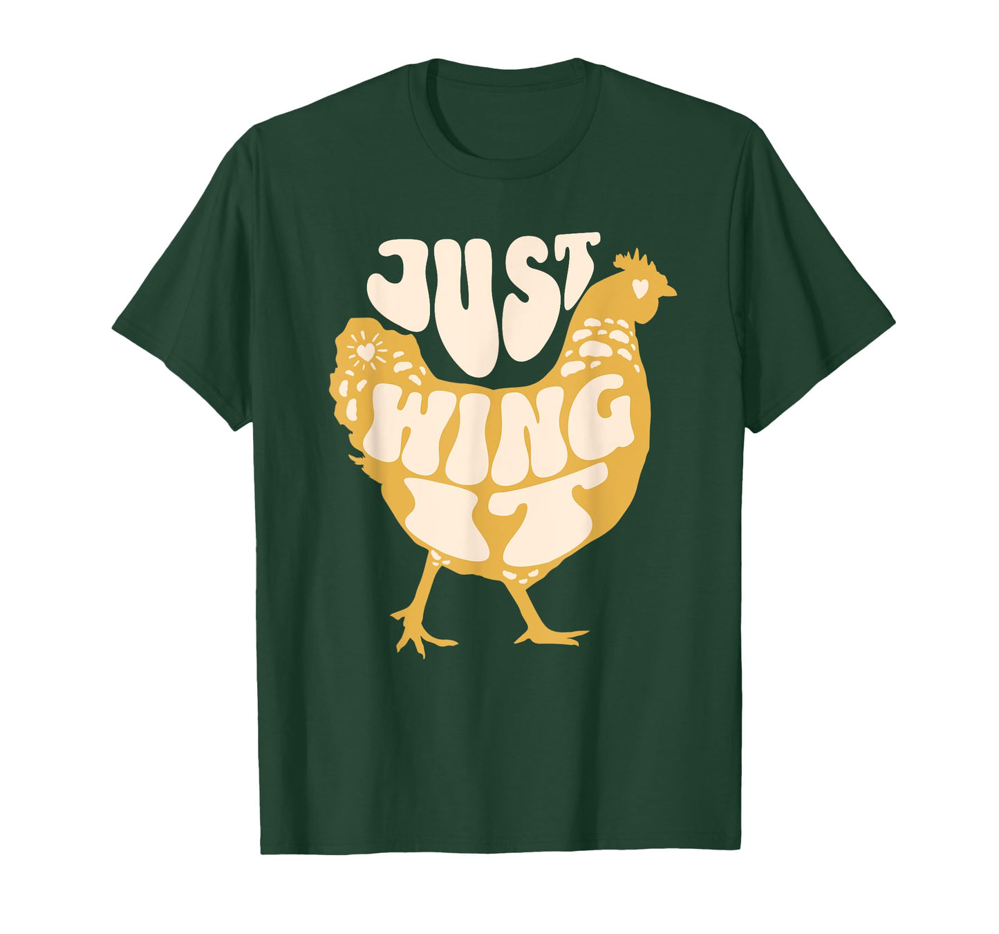 Just Wing It Funny Chicken Retro T-Shirt