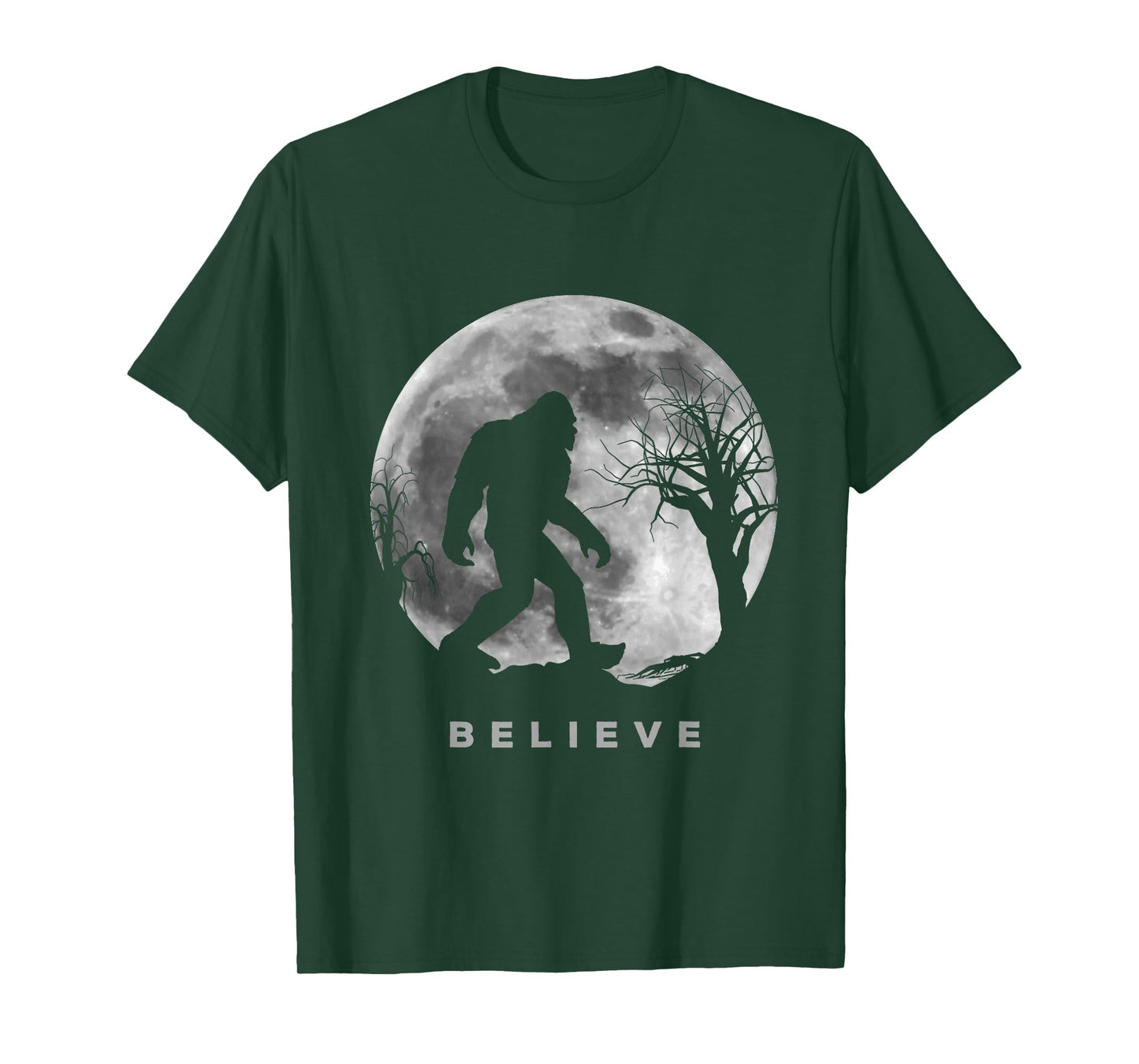 Bigfoot Night Full Moon Shirt I Believe Sasquatch Men Kids T-Shirt