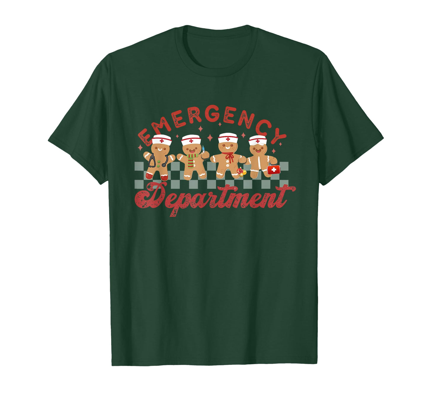 Emergency Department Shirt ER Crew Team Nurse Christmas Emergency Department ER Crew Gingerbread Nurse T-Shirt