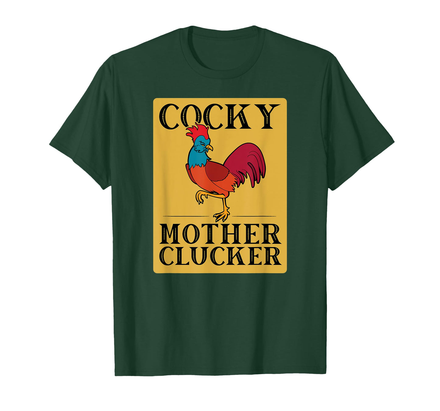 Funny Chicken Graphic - Vintage Cocky Mother Clucker T-Shirt