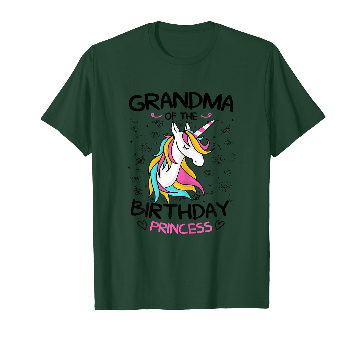 Grandma Of The Birthday Princess Shirt Unicorn Girl T-Shirt