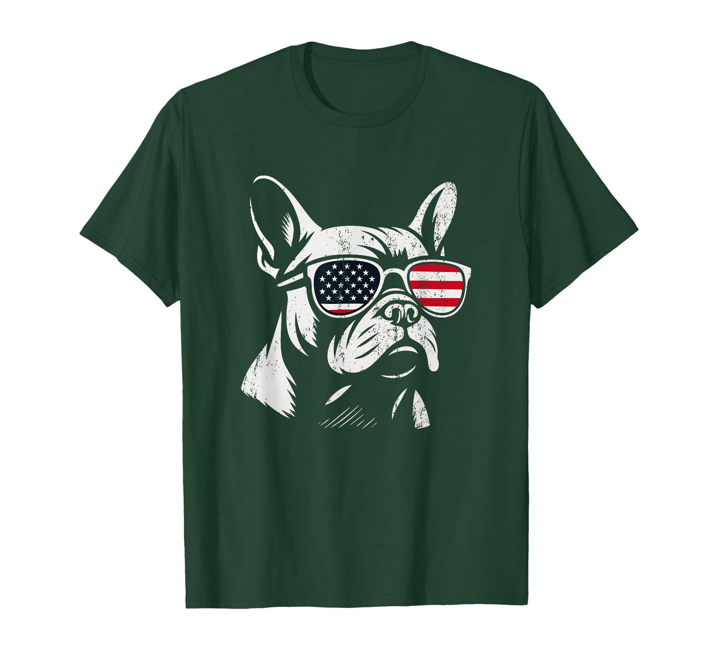 Retro French Bulldog Patriotic 4th of July American US Flag T-Shirt