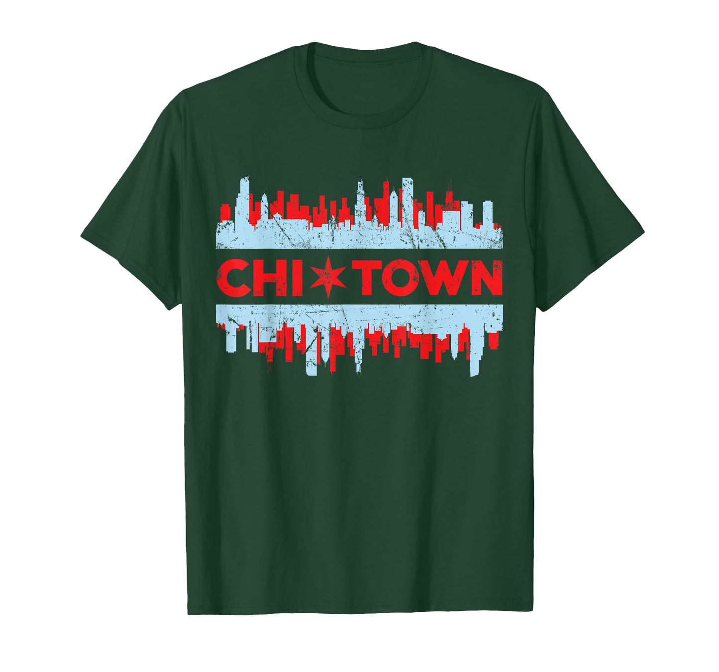 Chicago Chi Town Flag Skyline T-Shirt