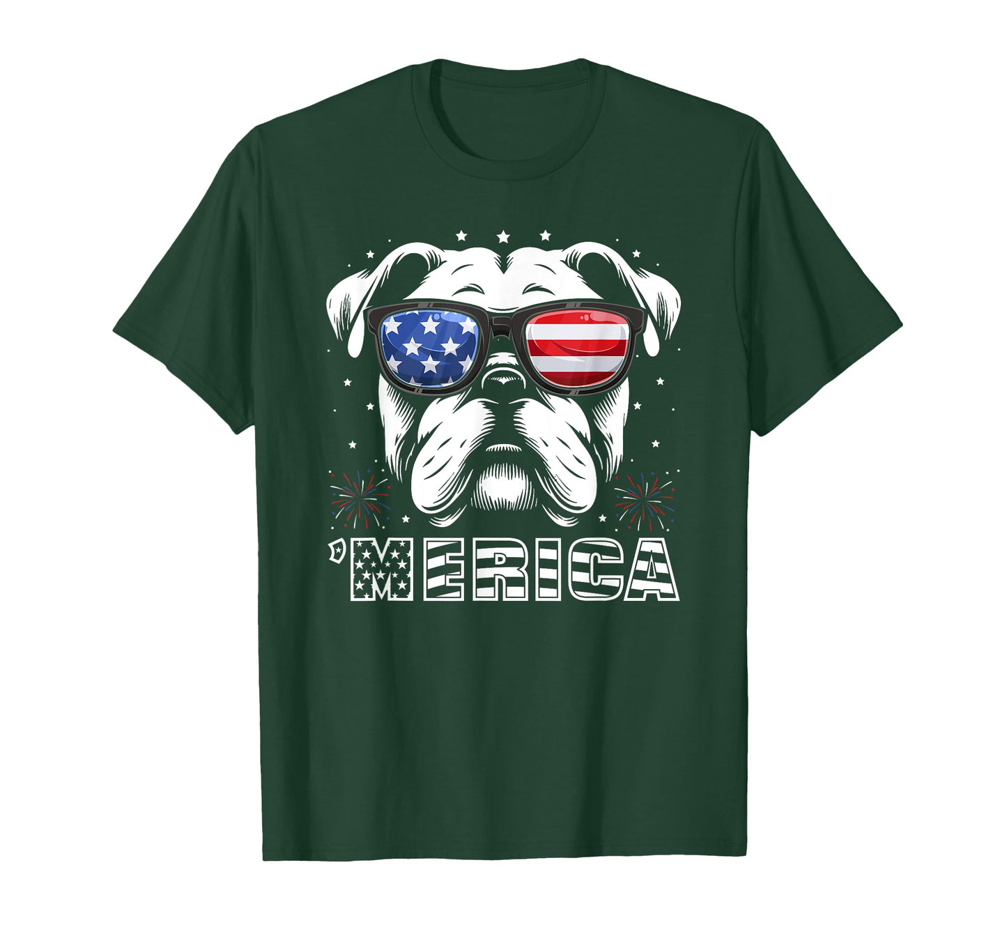 Bulldog 4th Of July Merica Patriotic Dog Tee Men Women Kids T-Shirt