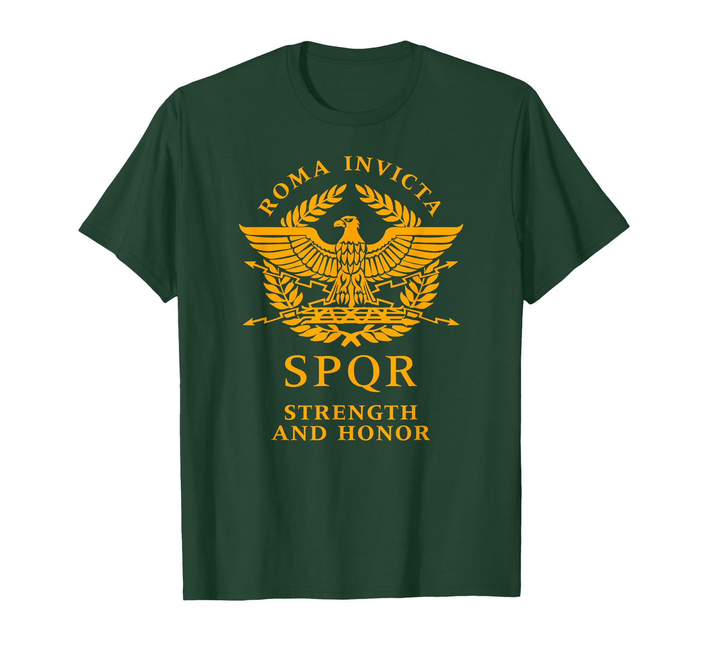 Utopia Sport Roman Shop Roma Invicta SPQR Roman Eagle Strength and Honor T-Shirt