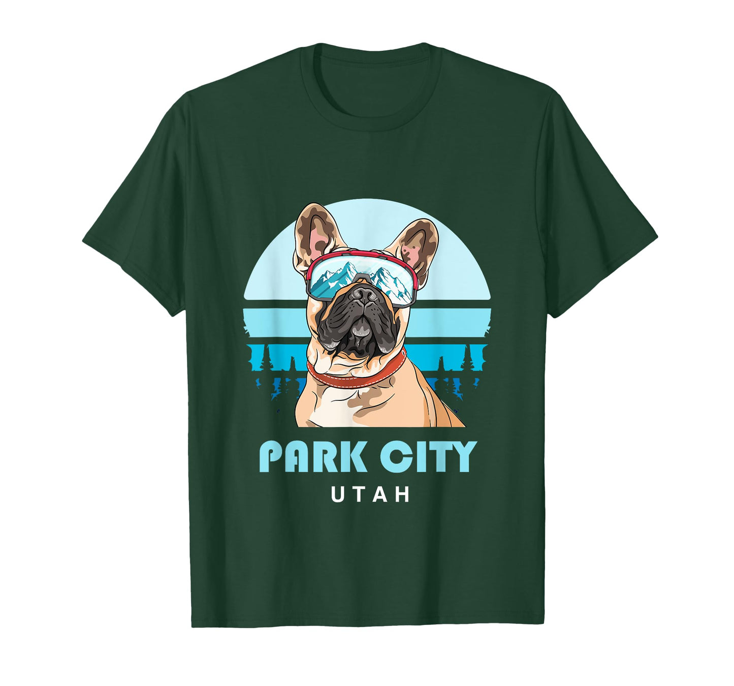 French Bulldog Winter Ski Park City Utah Dog Lover T-Shirt for Men Women Girls Kids