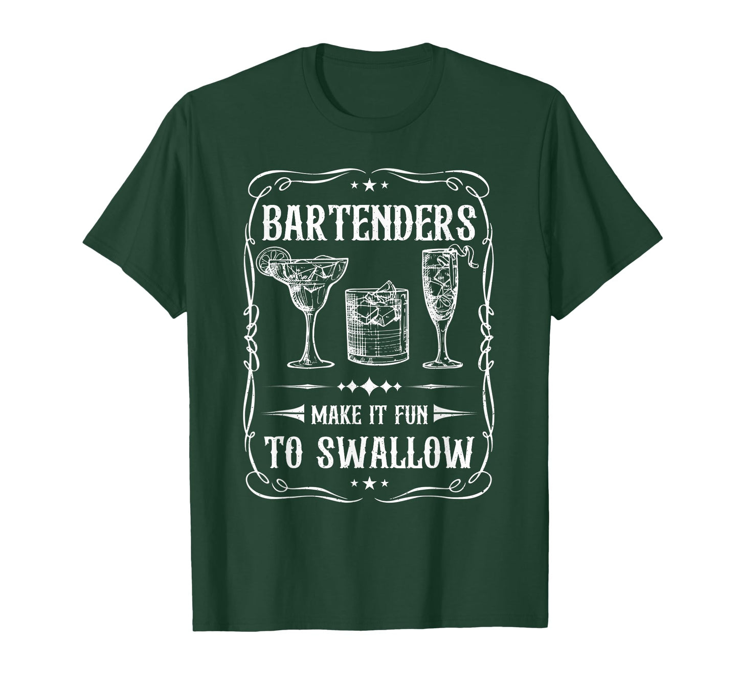 Funny Bartenders Make It Fun To Swallow Bartending Humor T-Shirt