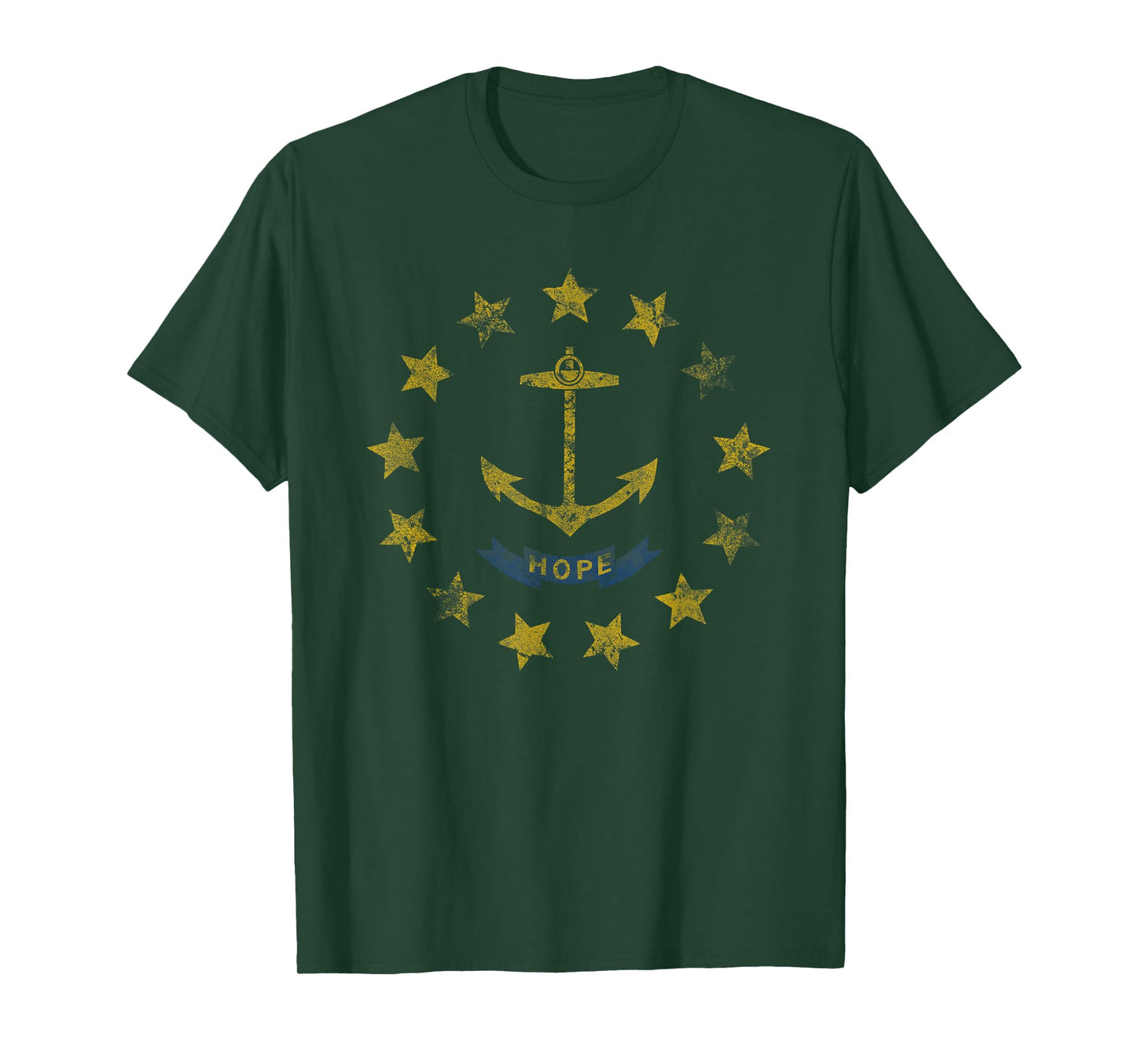 Rhode Island Flag Retro Distressed Design T-Shirt
