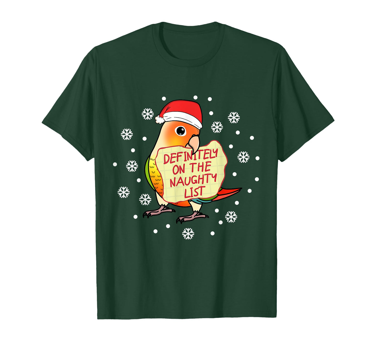 Naughty List Parrot | Green Cheek Pineapple Conure T-Shirt