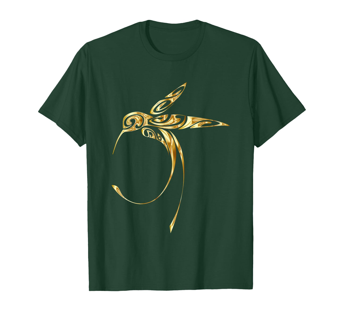 Gold Hummingbird T-Shirt Bird Animal Trochilidae Graphic Tee T-Shirt