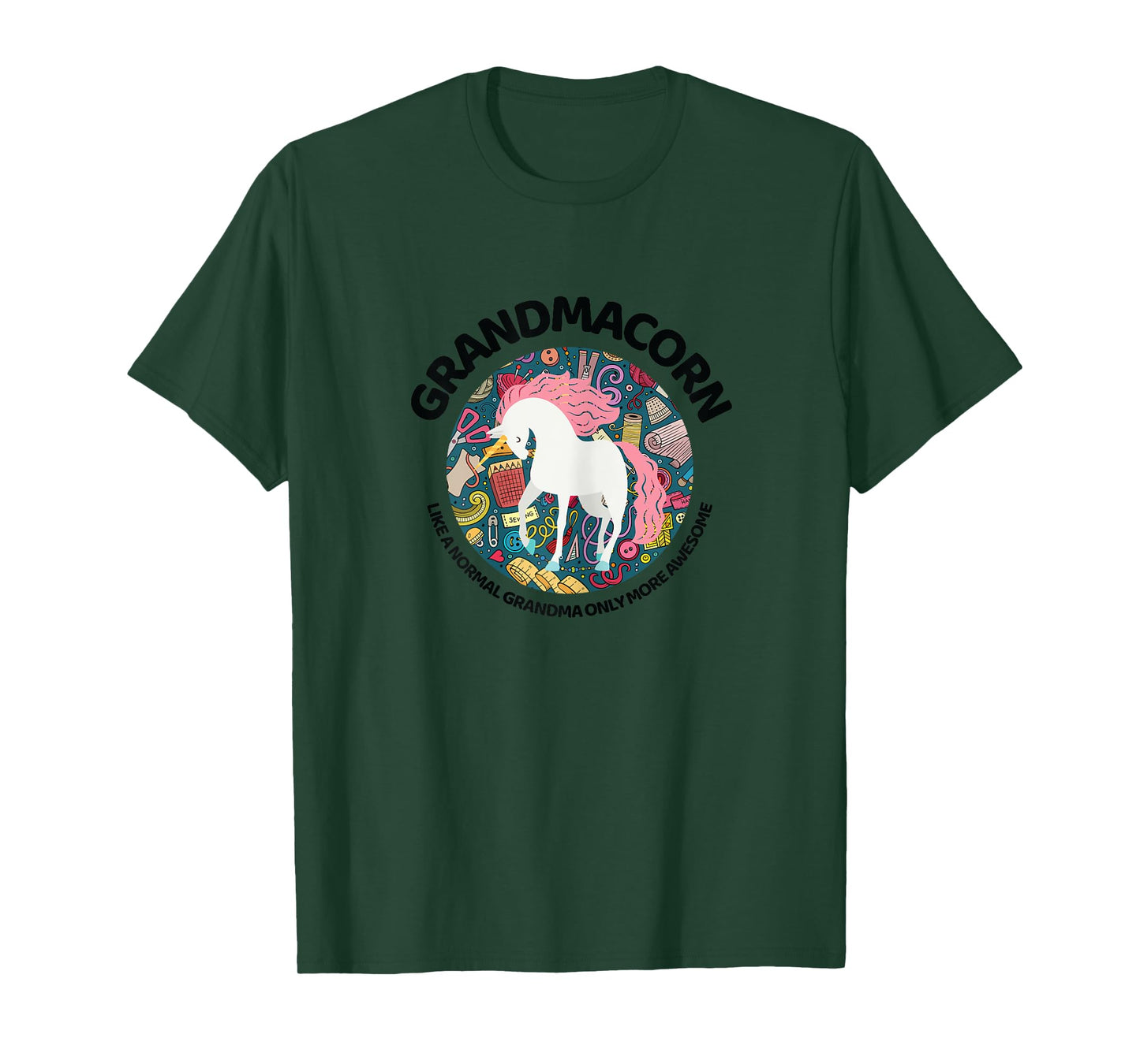 Grandmacorn Like A Grandma Only Awesome Sewing Unicorn Gift T-Shirt