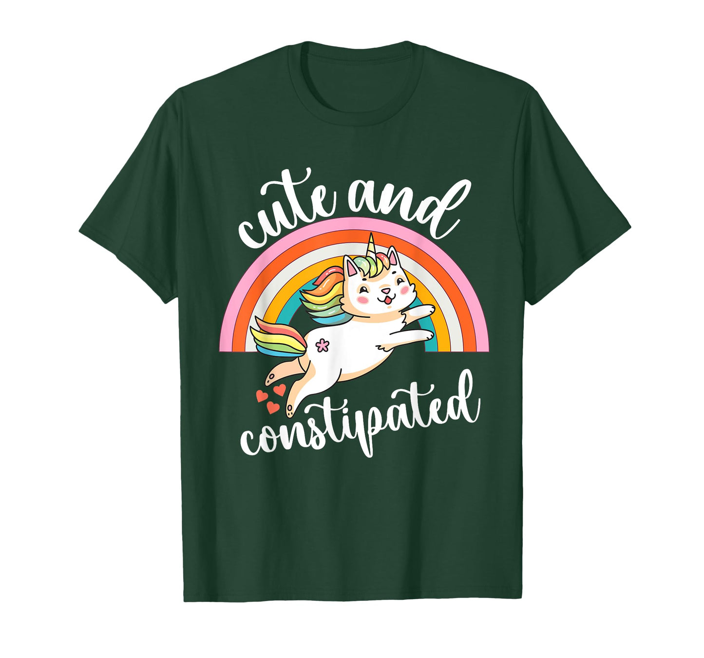 Funny Constipation IBS-C Tummy Cute Constipated Unicorn Cat T-Shirt for Men Women
