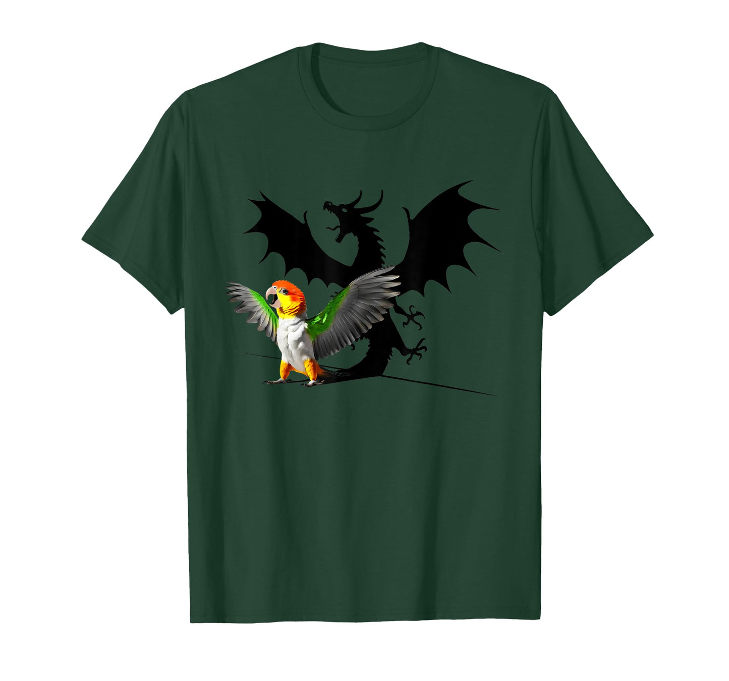 Funny Screaming White Bellied Caique Parrot Dragon Meme T-Shirt