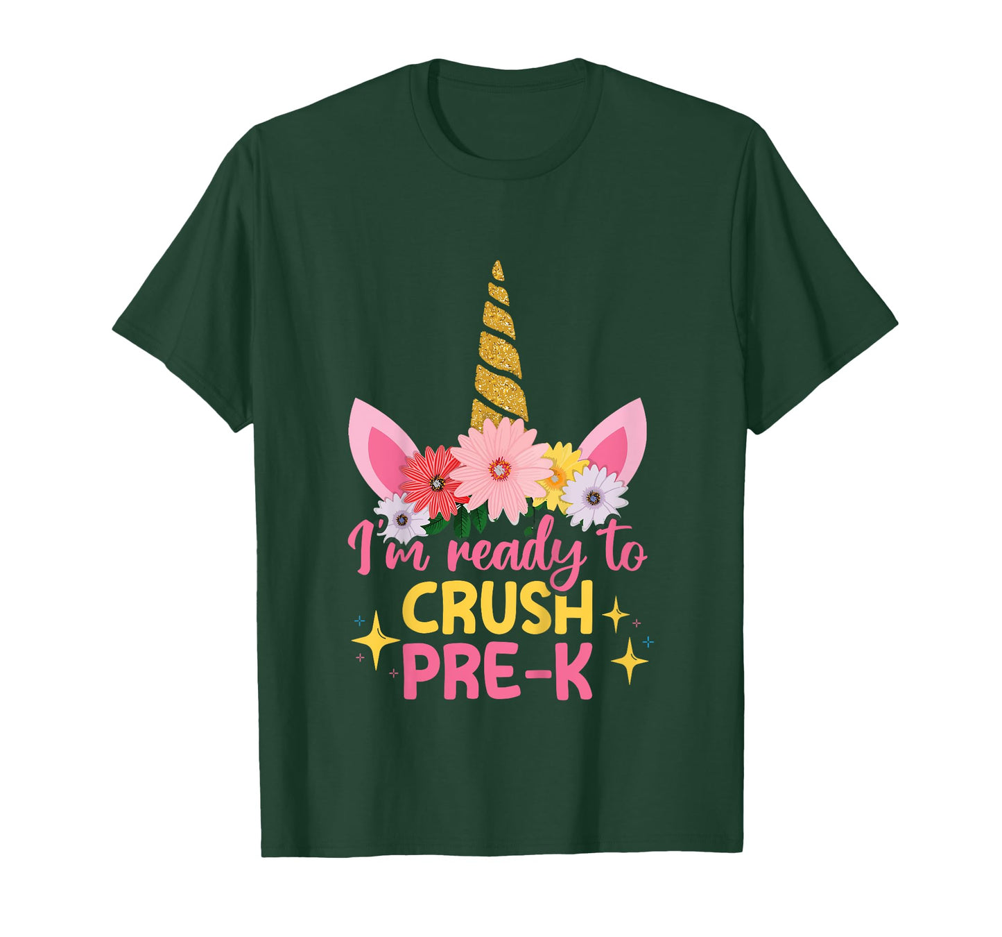Kids Back To School First Day Of Pre-K Ready To Crush Pre-K Girls T-Shirt