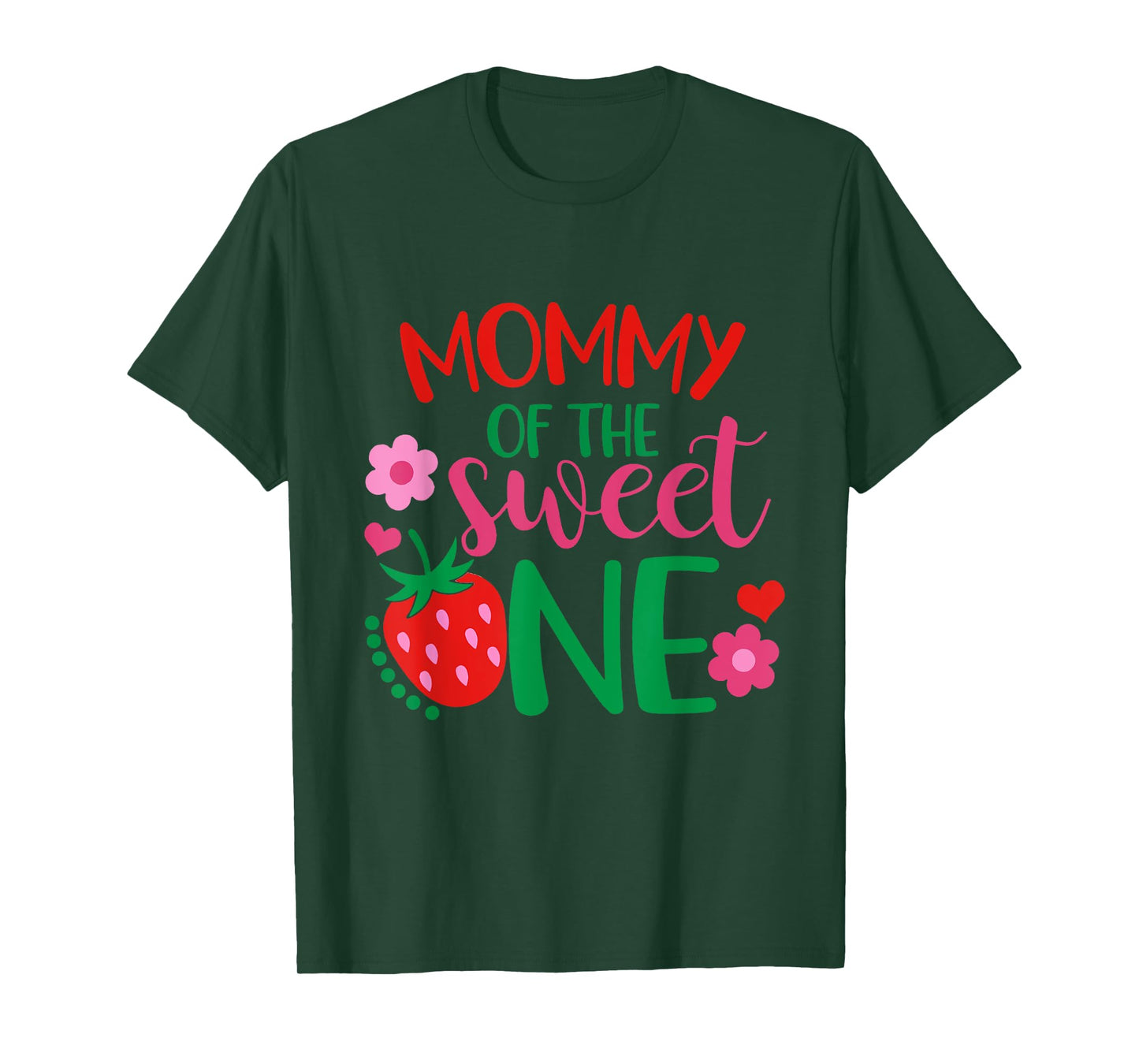 Mama Of The Berry Sweet One Strawberry First Birthday T-Shirt