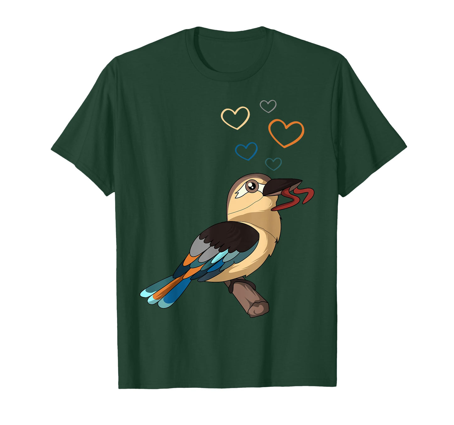 Kookaburra Heart Kingfisher Birdwatcher Ornithologist T-Shirt