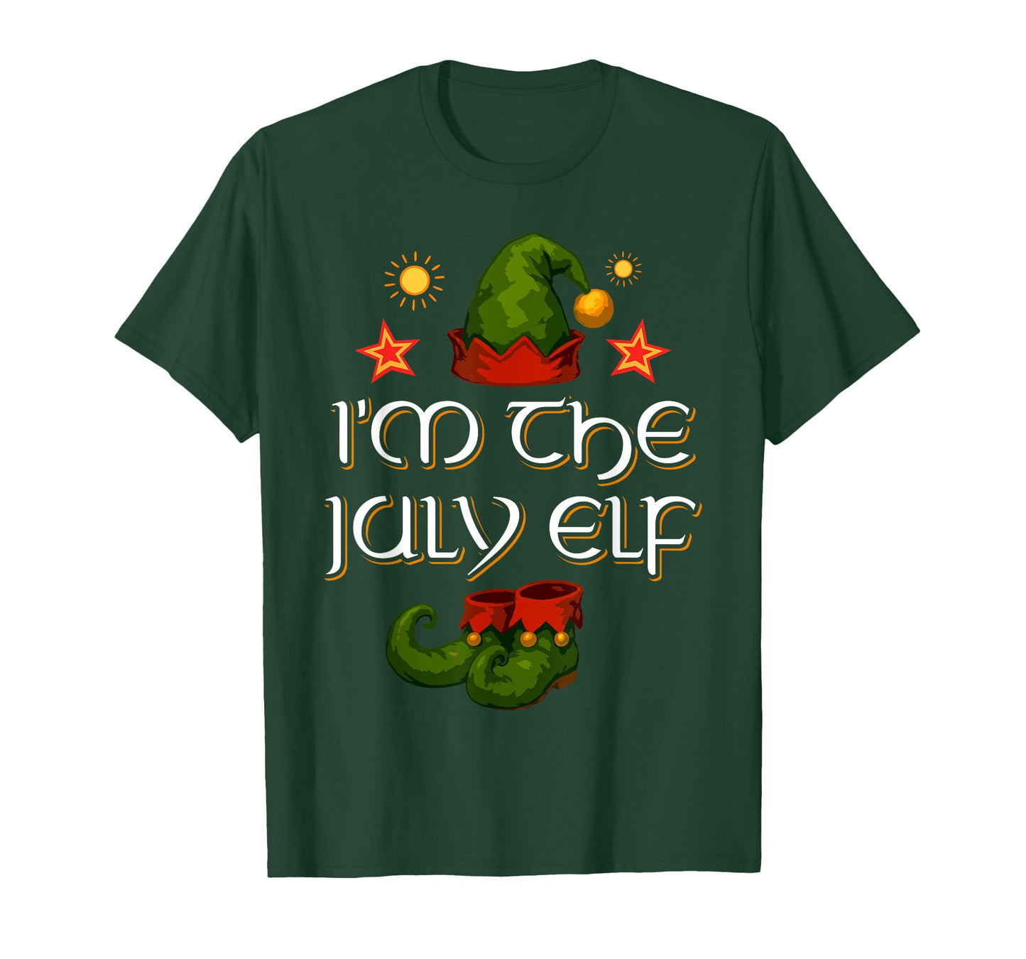 I'm The July Elf Christmas In July Santa Hawaiian Christmas T-Shirt