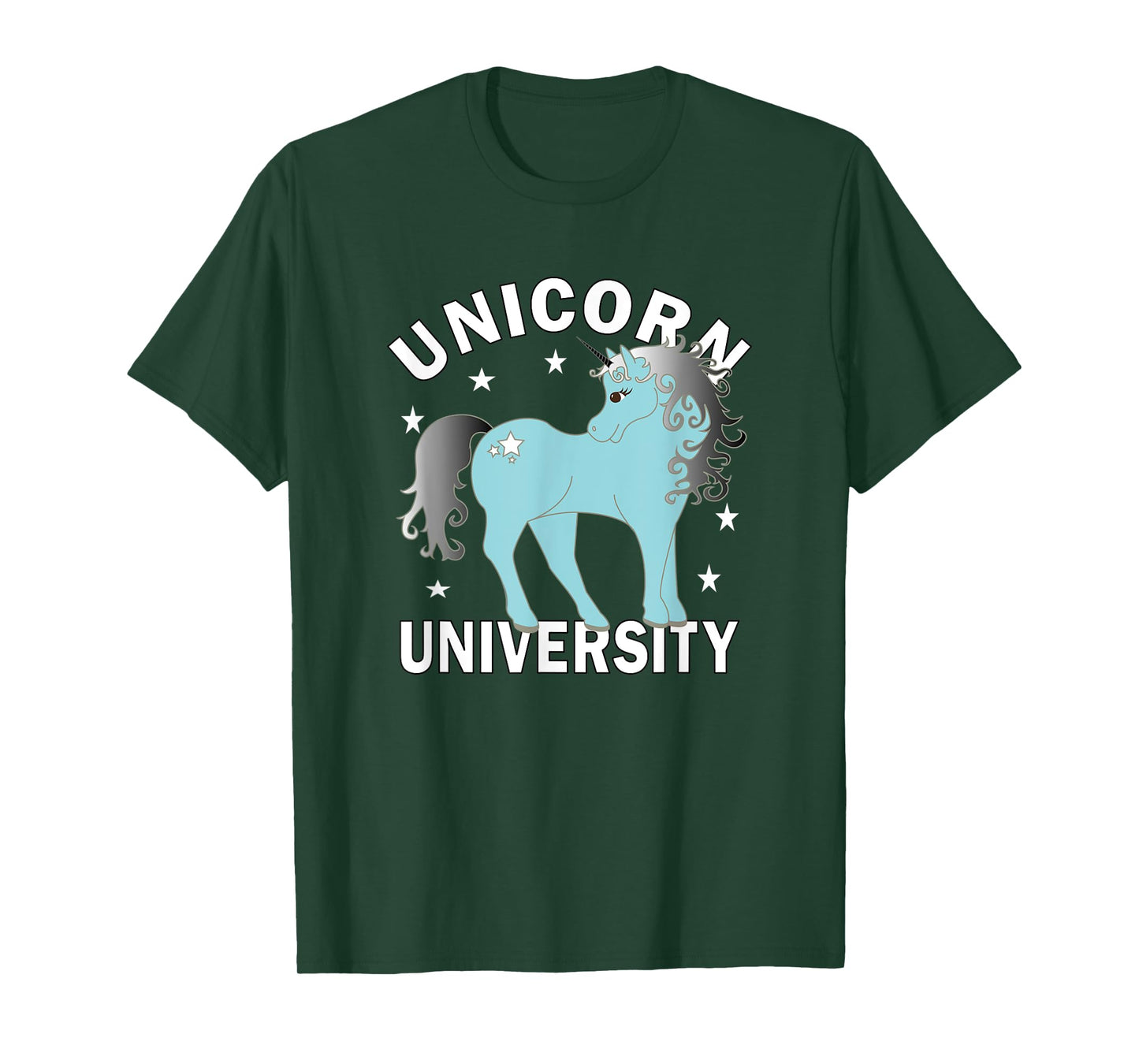 Blue Unicorn University White Stars T-Shirt