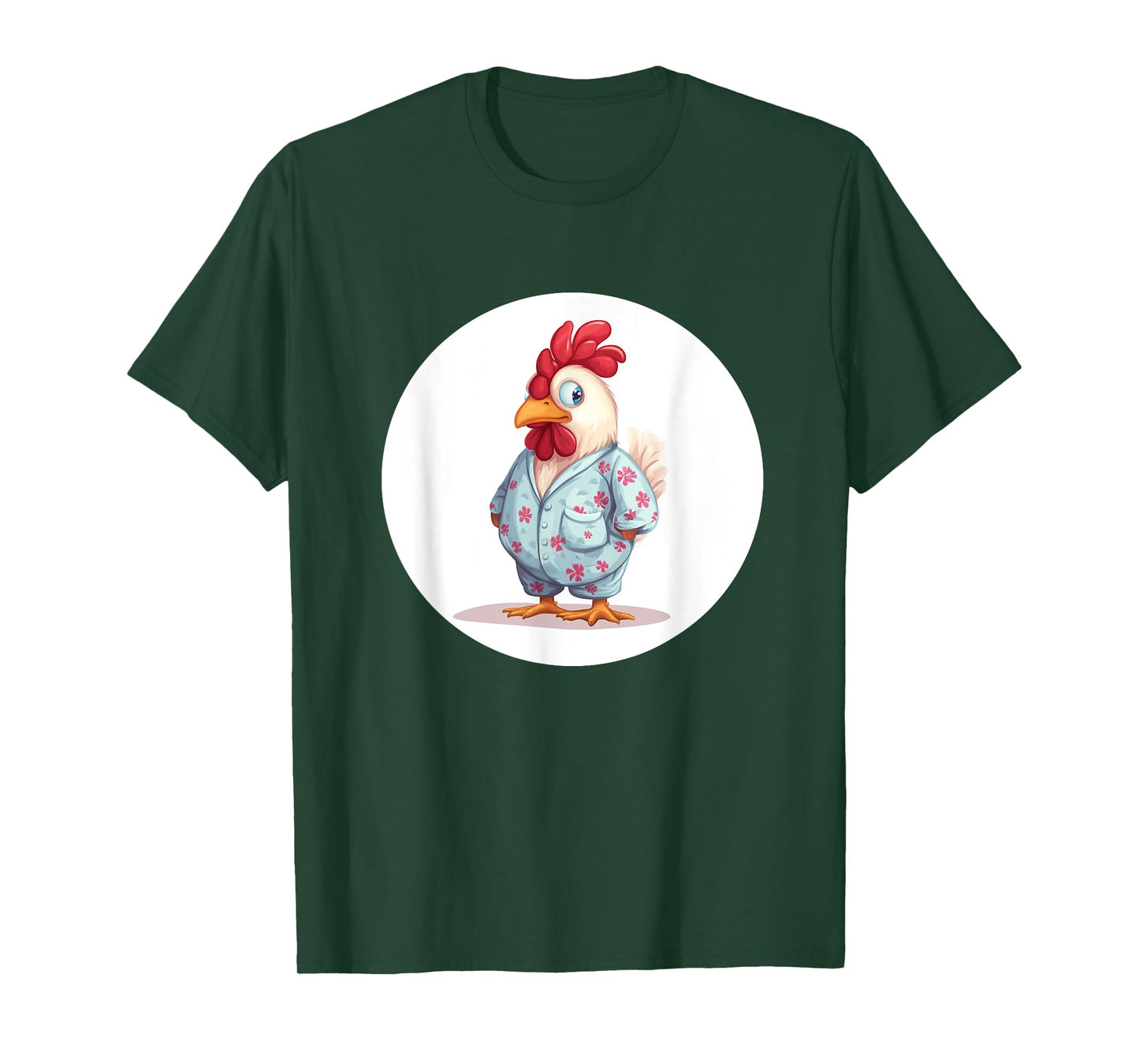 Fun looking Chicken in Pajama for Rooster Dreamer T-Shirt