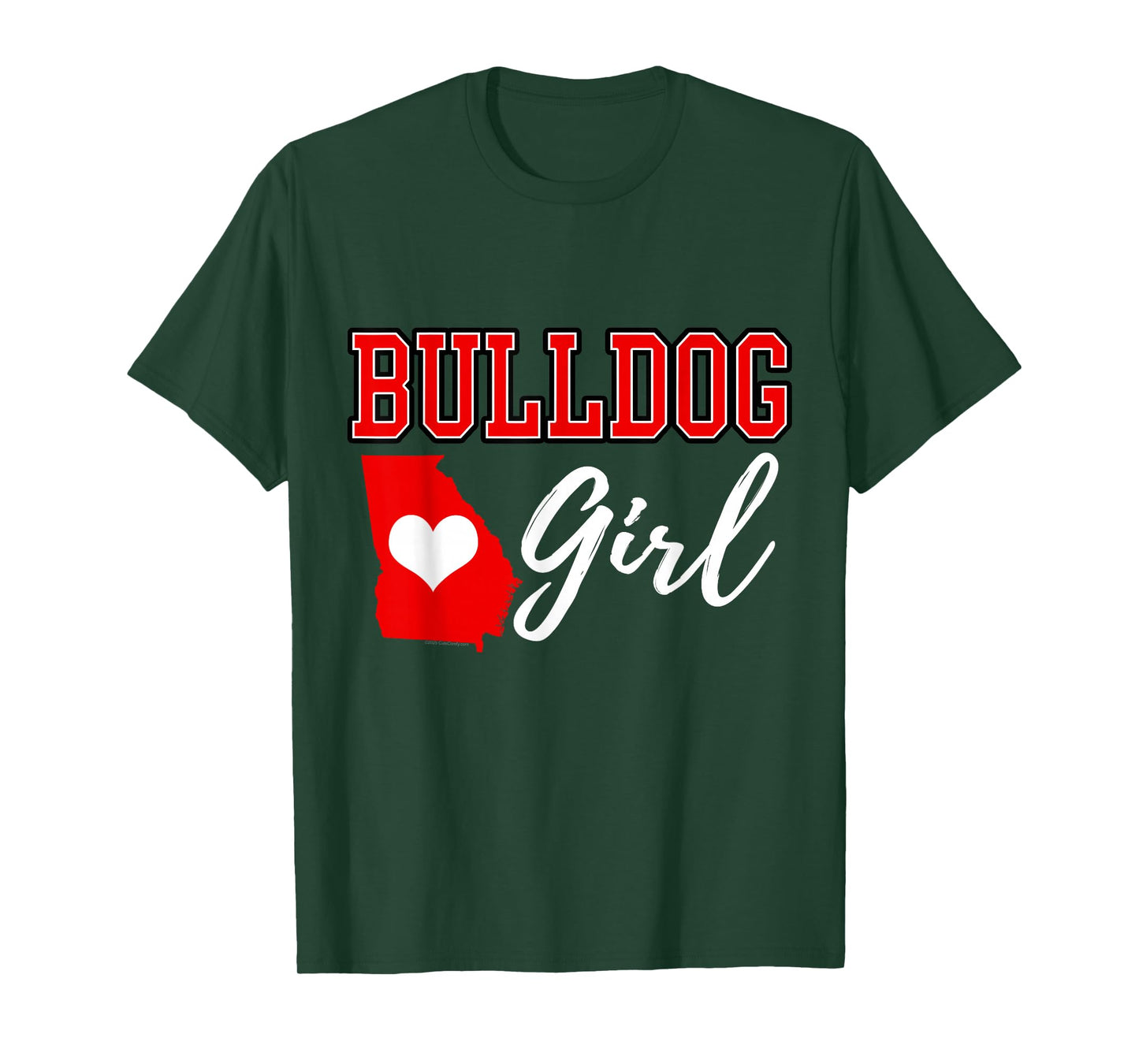 Bulldog Girl Heart Map Shape Souvenir Gift for Women T-Shirt