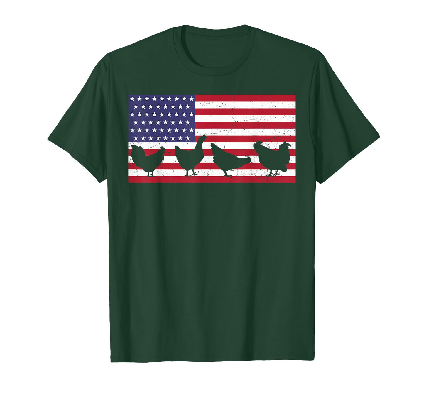 Chicken Fourth of July Hen Farm July 4th American Flag USA T-Shirt