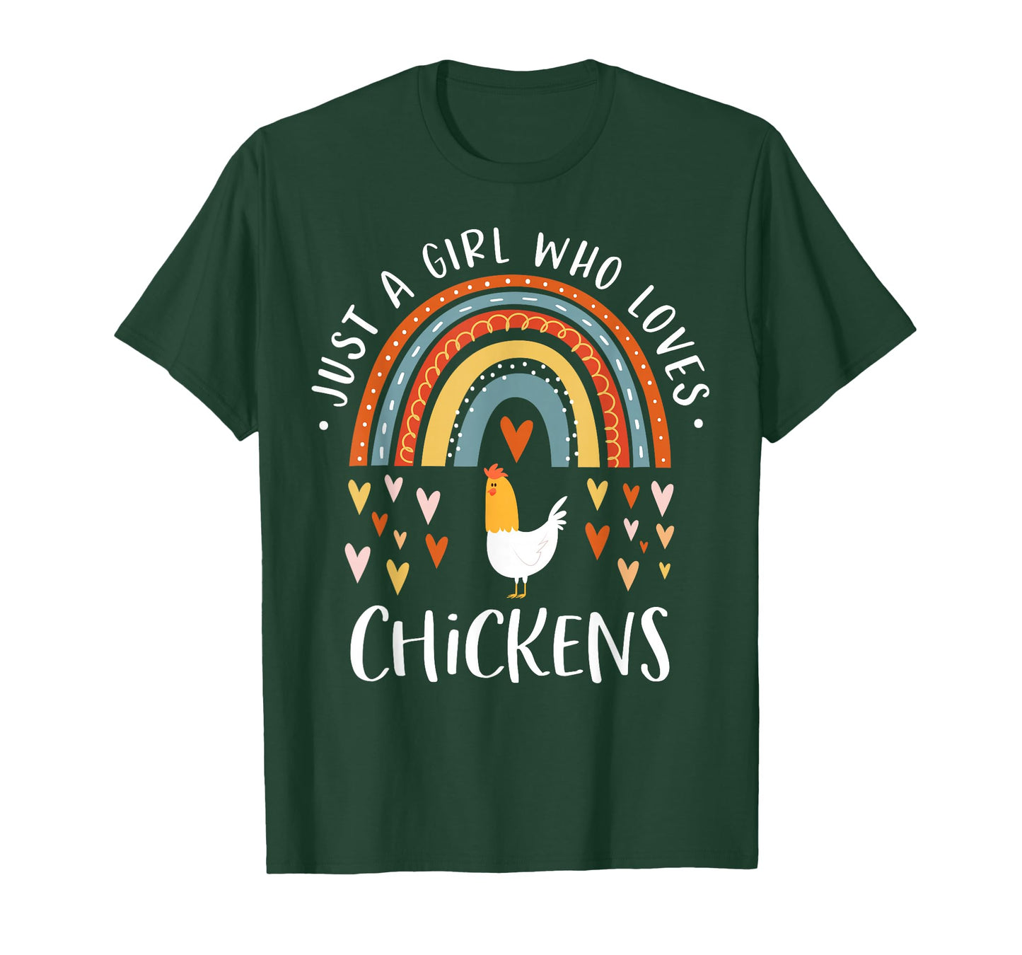 Just A Girl Who Loves Chickens Rainbow Gifts Poultry Lover T-Shirt