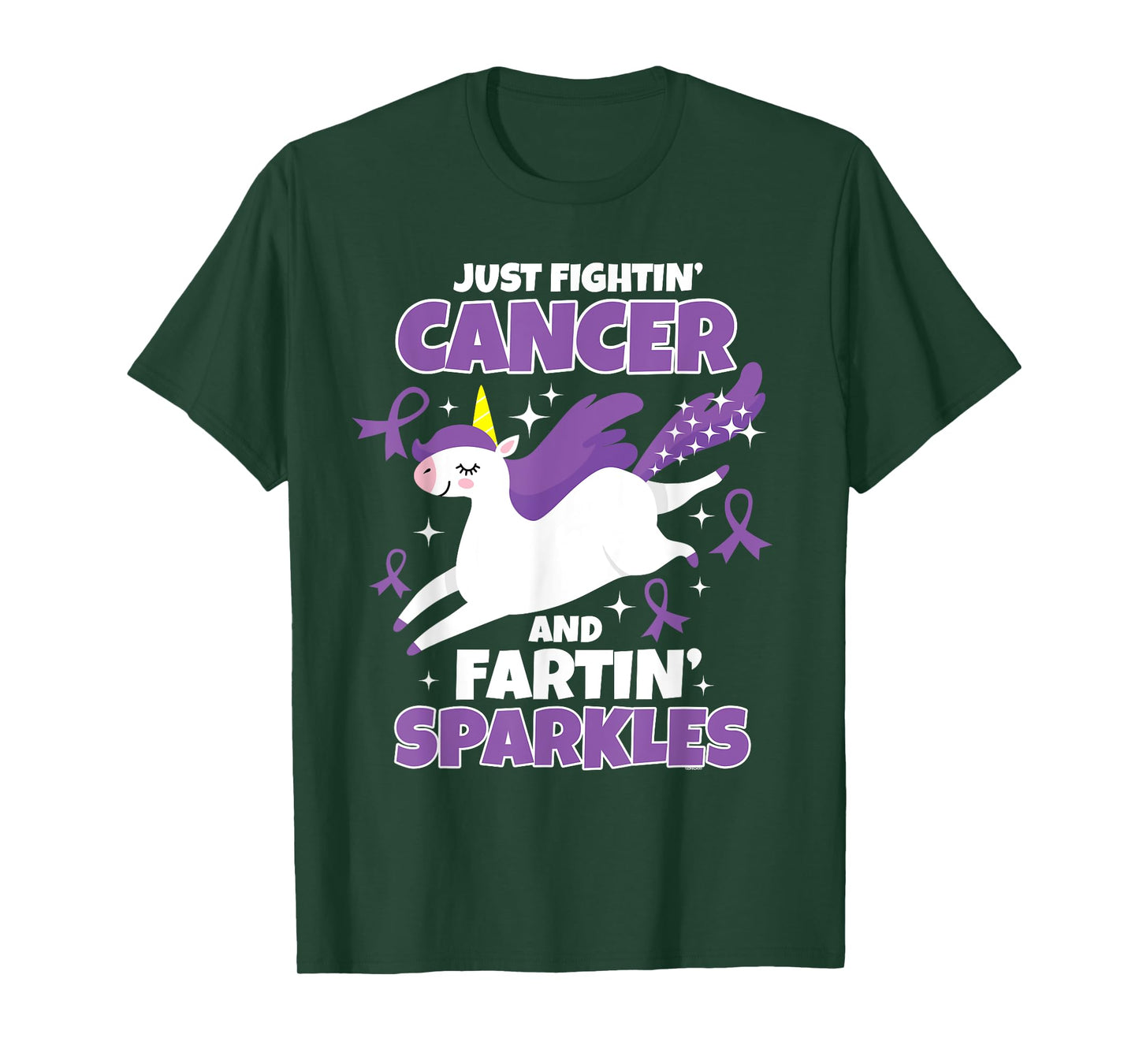 Cancer Funny Unicorn Farting Sparkles T-Shirt