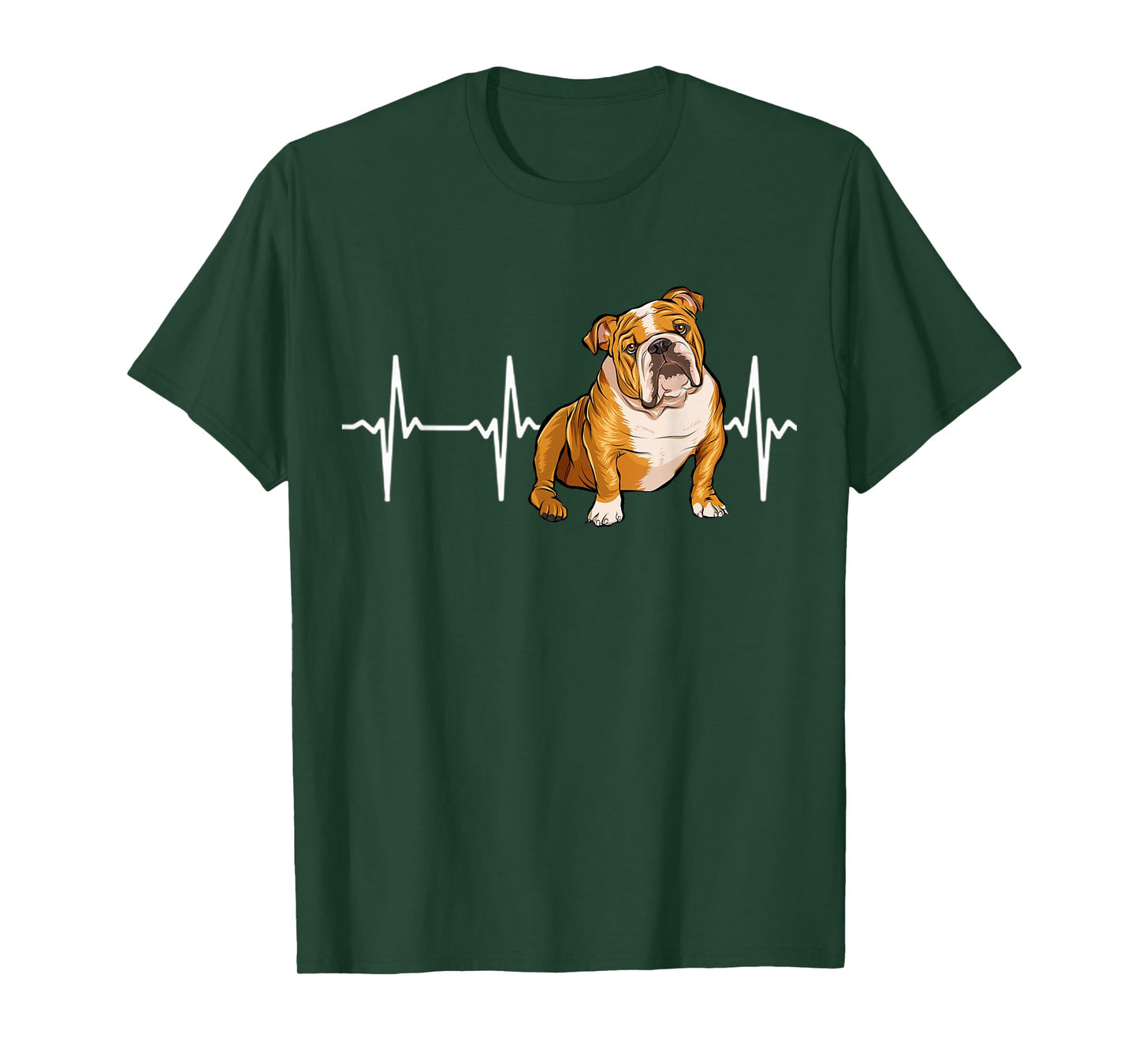 Bulldog Heartbeat Dog Lover Men Women Kids T-Shirt