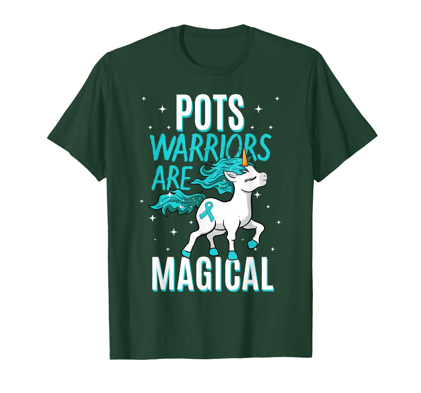 POTS Warriors Are Magical Unicorn Ribbon Dysautonomia T-Shirt