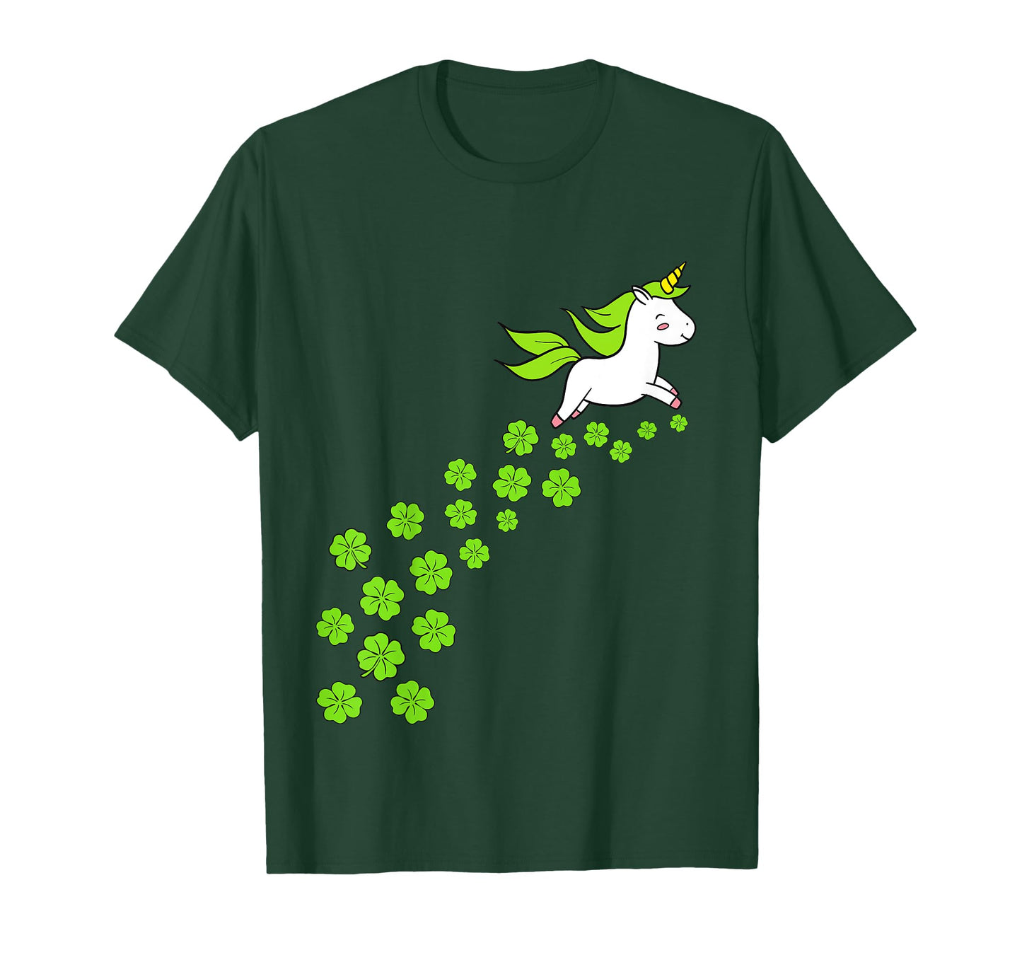 Kids Girls Happy St Patricks Day Unicorn Shamrock Clover Toddler T-Shirt