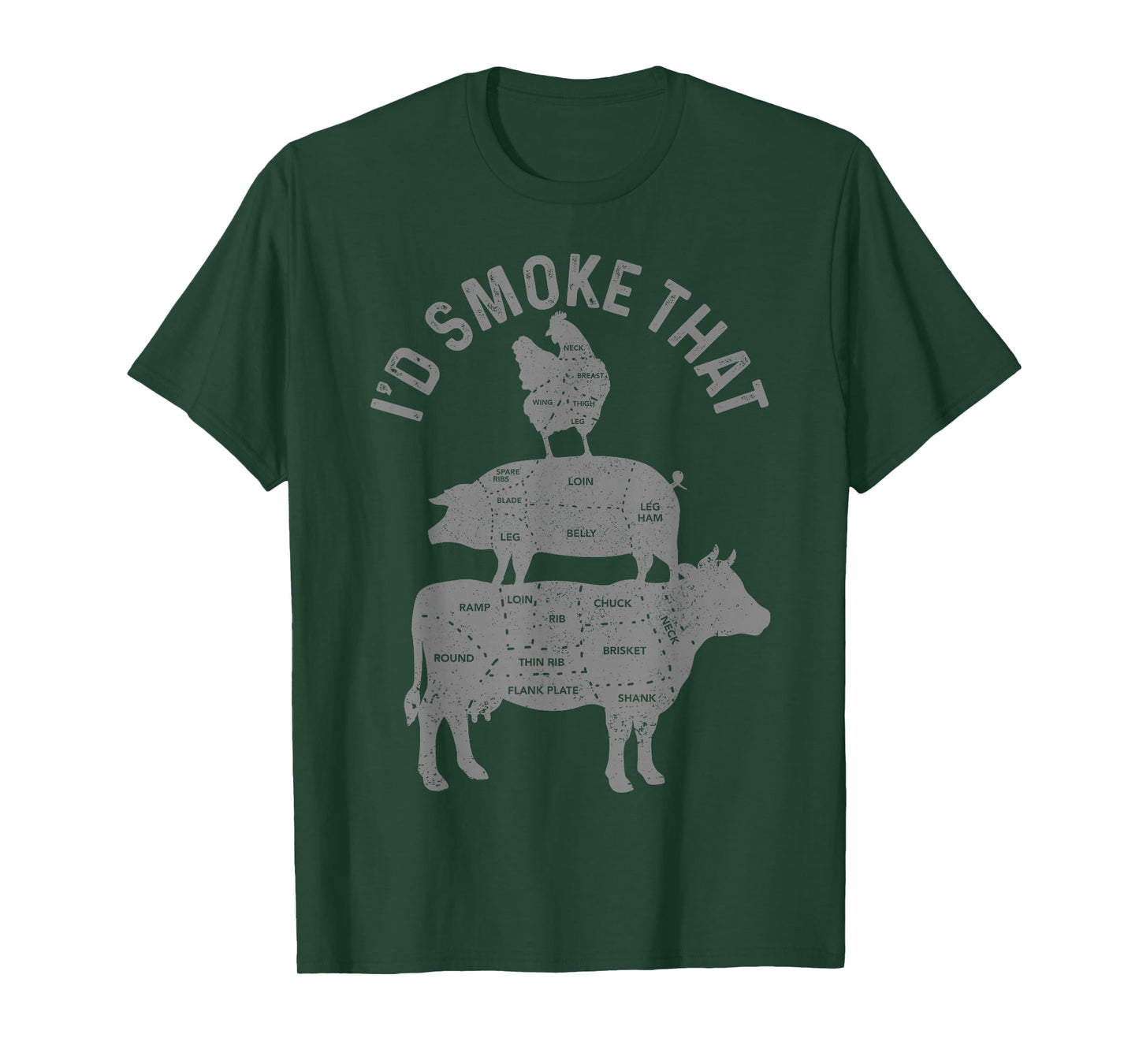 Chef Butcher BBQ I'd Smoke That Pork Beef Funny Father's Day T-Shirt