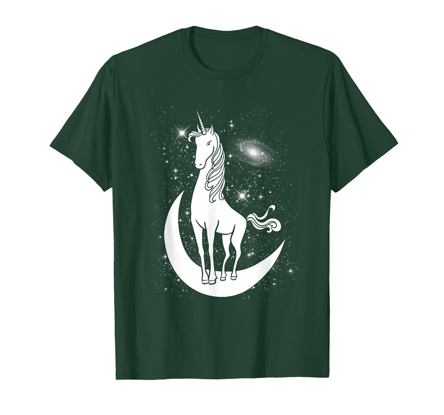 Unicorn Standing on Crescent Moon Magic Unicorn Gift T-Shirt