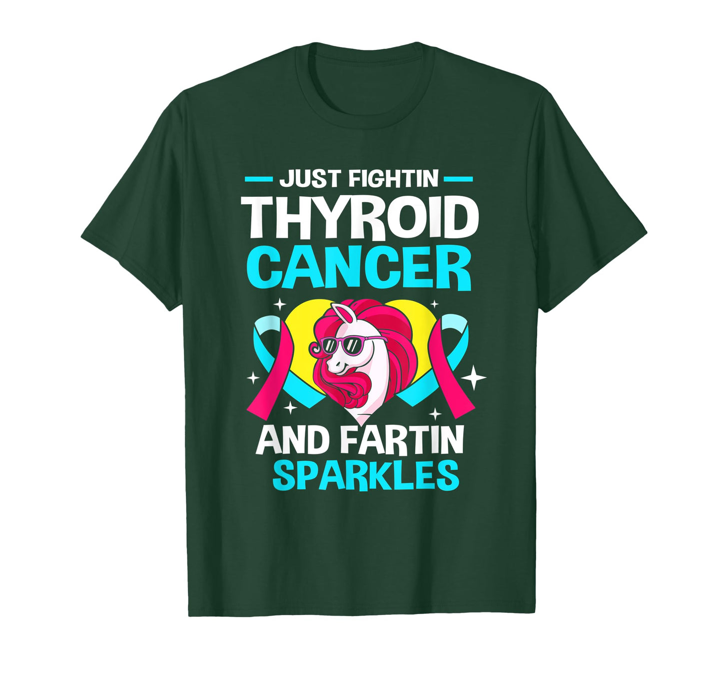 Unicorn Thyroid Cancer Funny Thyroid Cancer Warrior T-Shirt