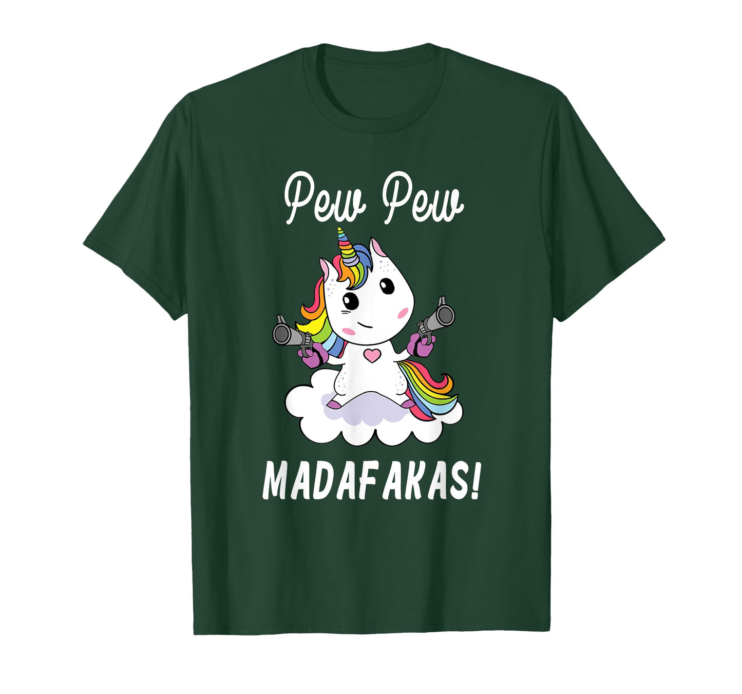Pew Pew Madafakas Unicorn with Pistols Fantasy T-Shirt