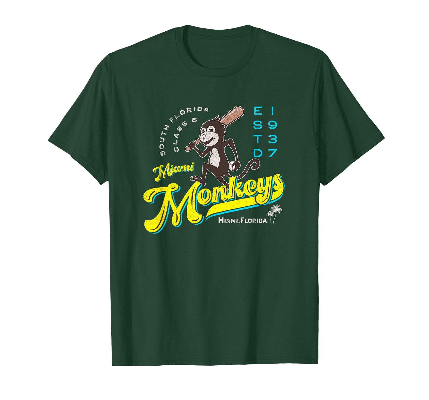Miami Monkeys Baseball Retro Minor League Baseball Team T-Shirt