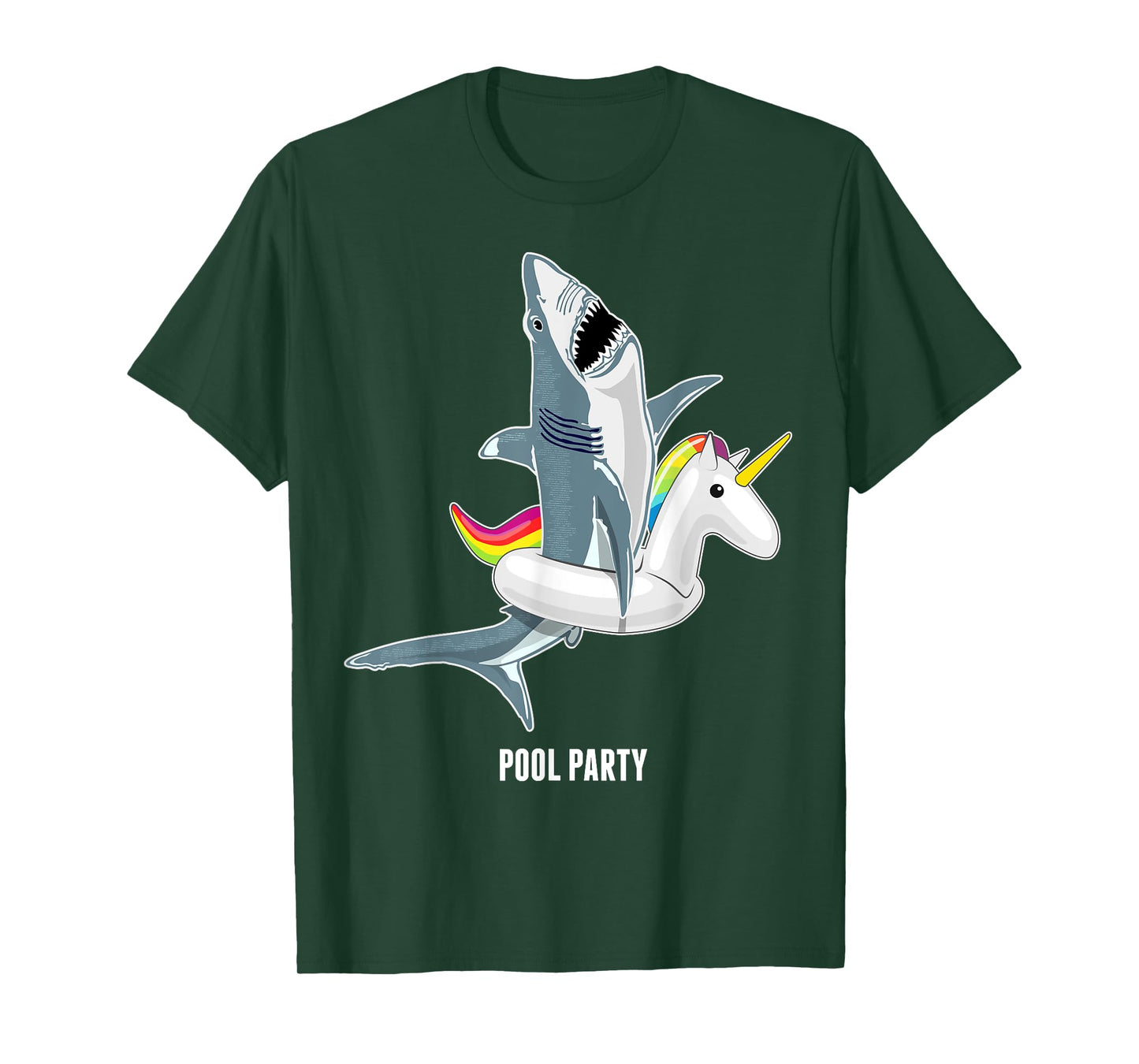 Pool Party Unicorn Float Funny Shark Lover Gift Kids T-Shirt