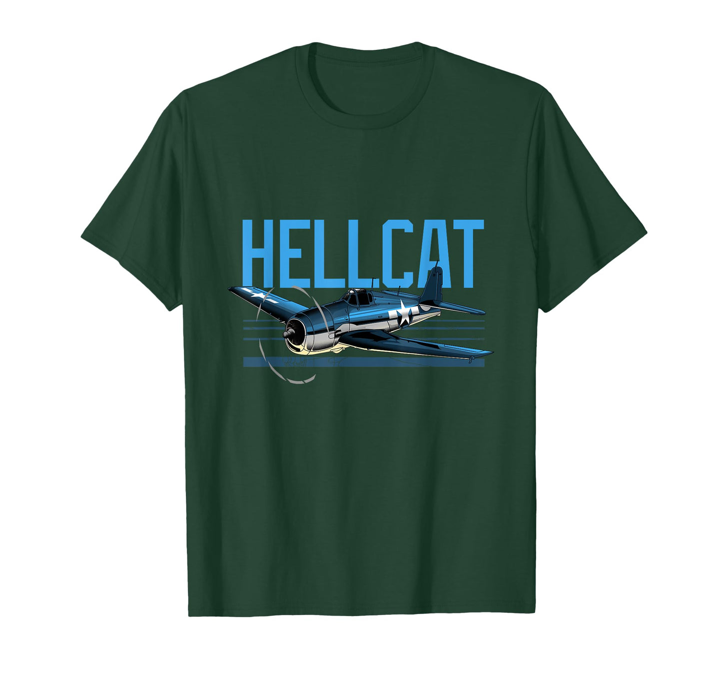 USA Military Warbird Airplane Hellcat WWII Vintage Fighter T-Shirt
