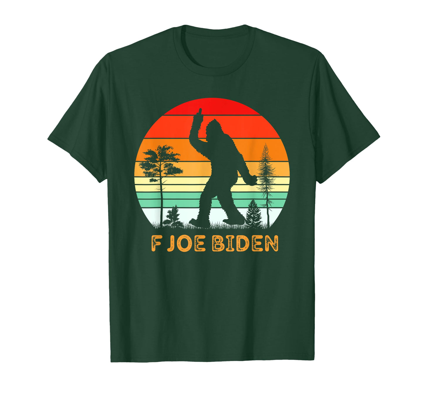 F Joe Biden Bigfoot Flipping the Bird Retro Vintage T-Shirt